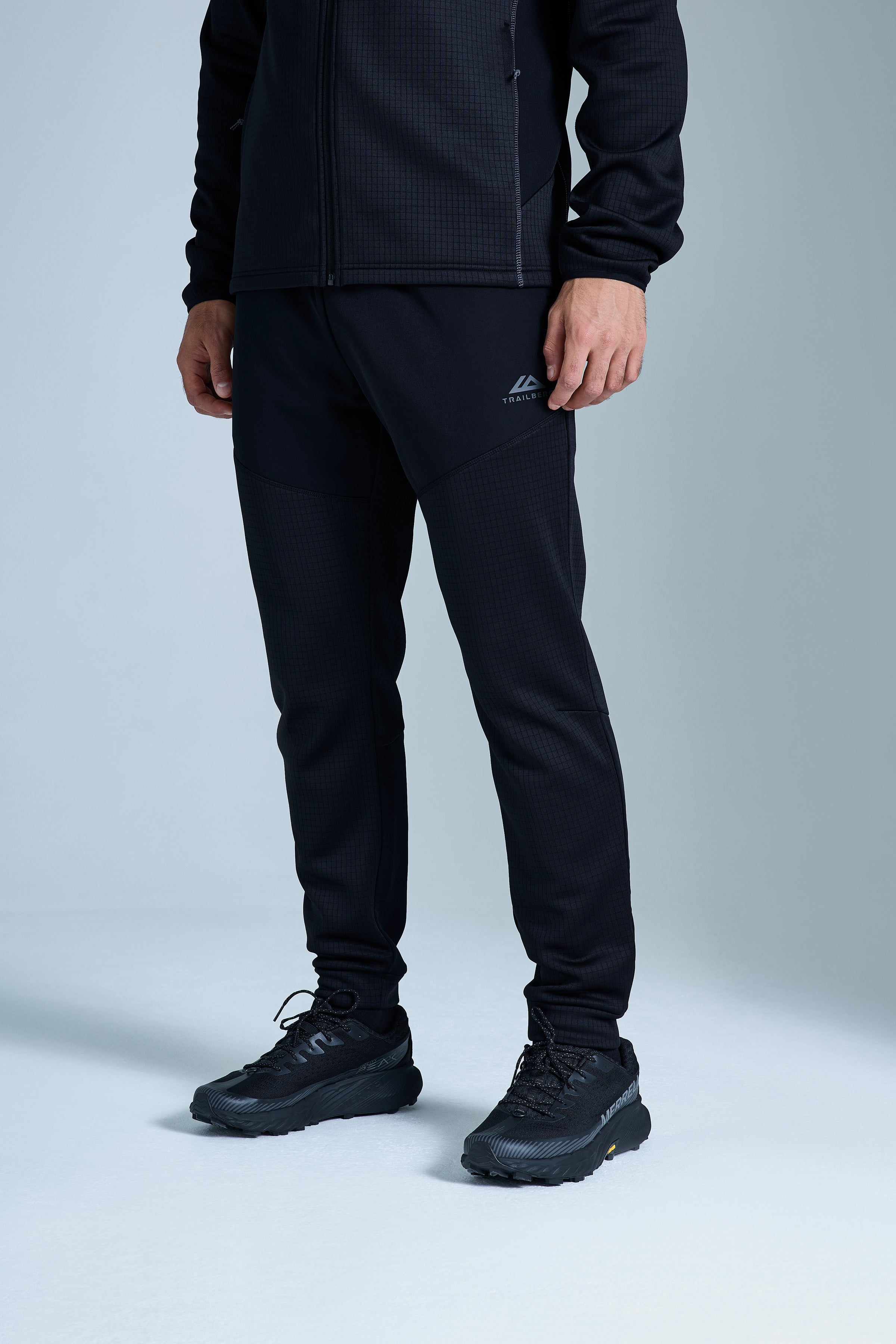 District Gridded Fleece Jogger - Black/Volcano Grey