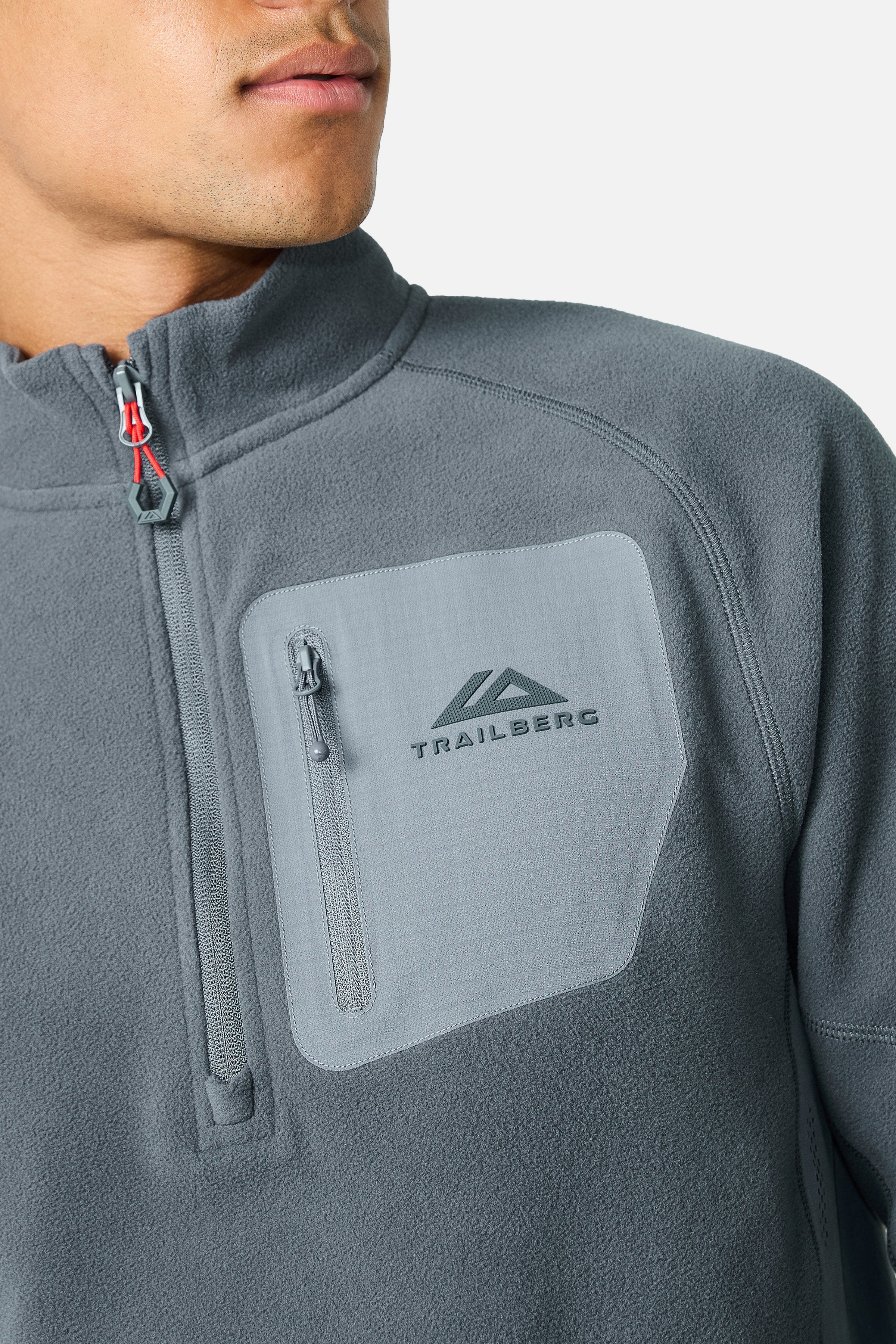 Driftmoor Polartec Fleece 1/4 Zip - Graphite Grey/Ash Grey/Blazing Red