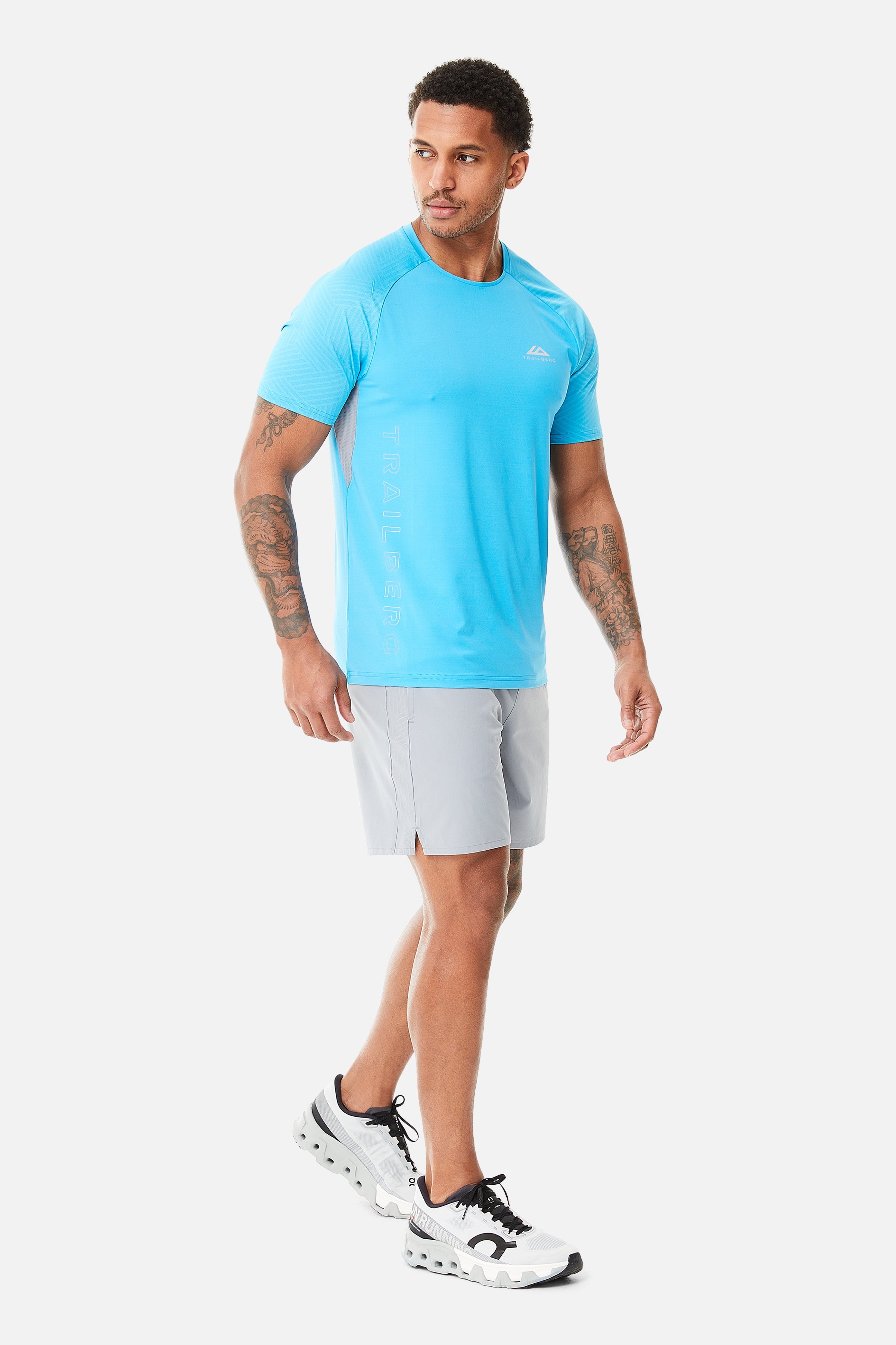 Axis Jacquard Tee - Aqua Wave/Frosted Fog