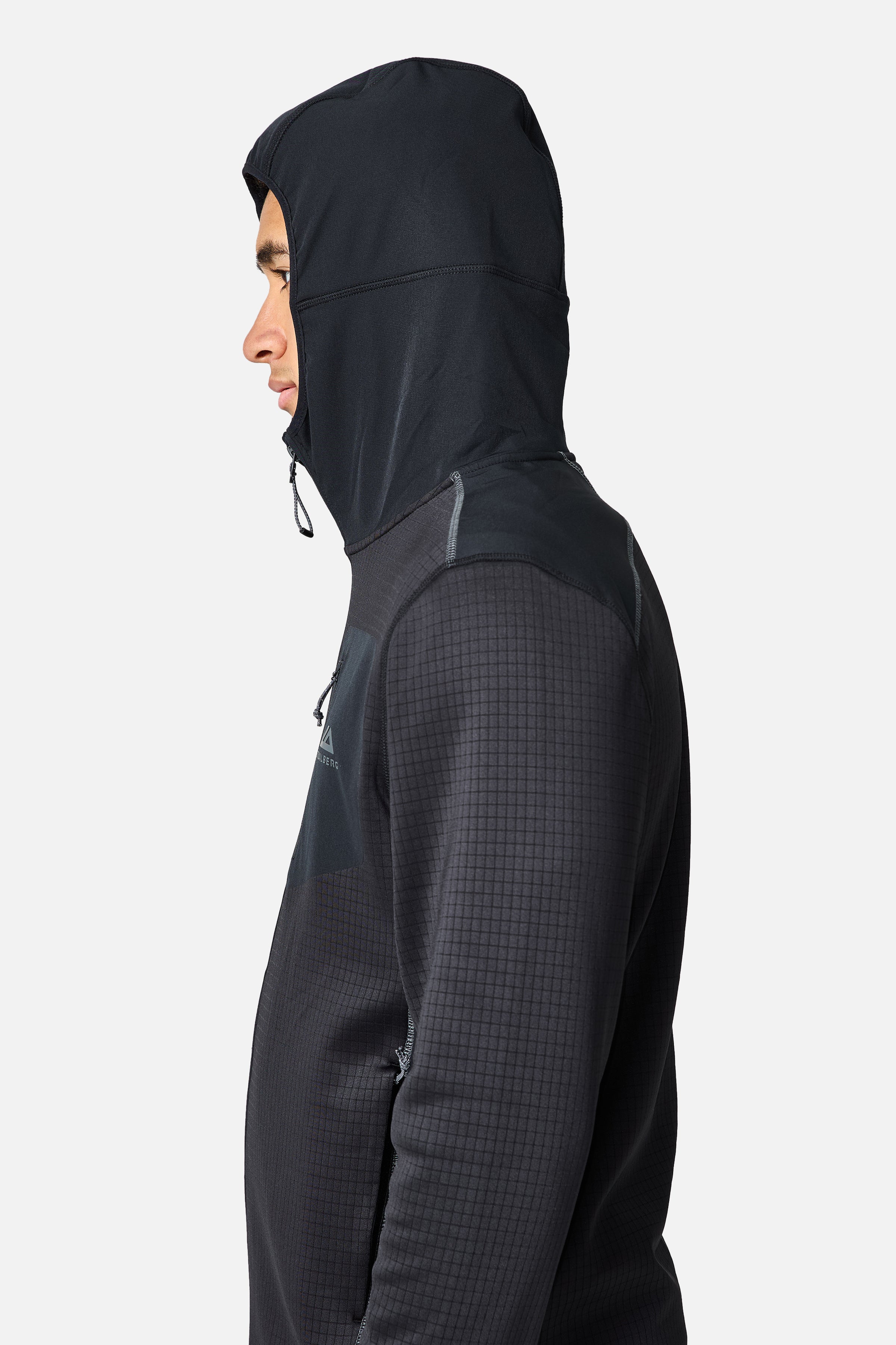 District Gridded Fleece Hood - Deep Ocean/Storm Grey
