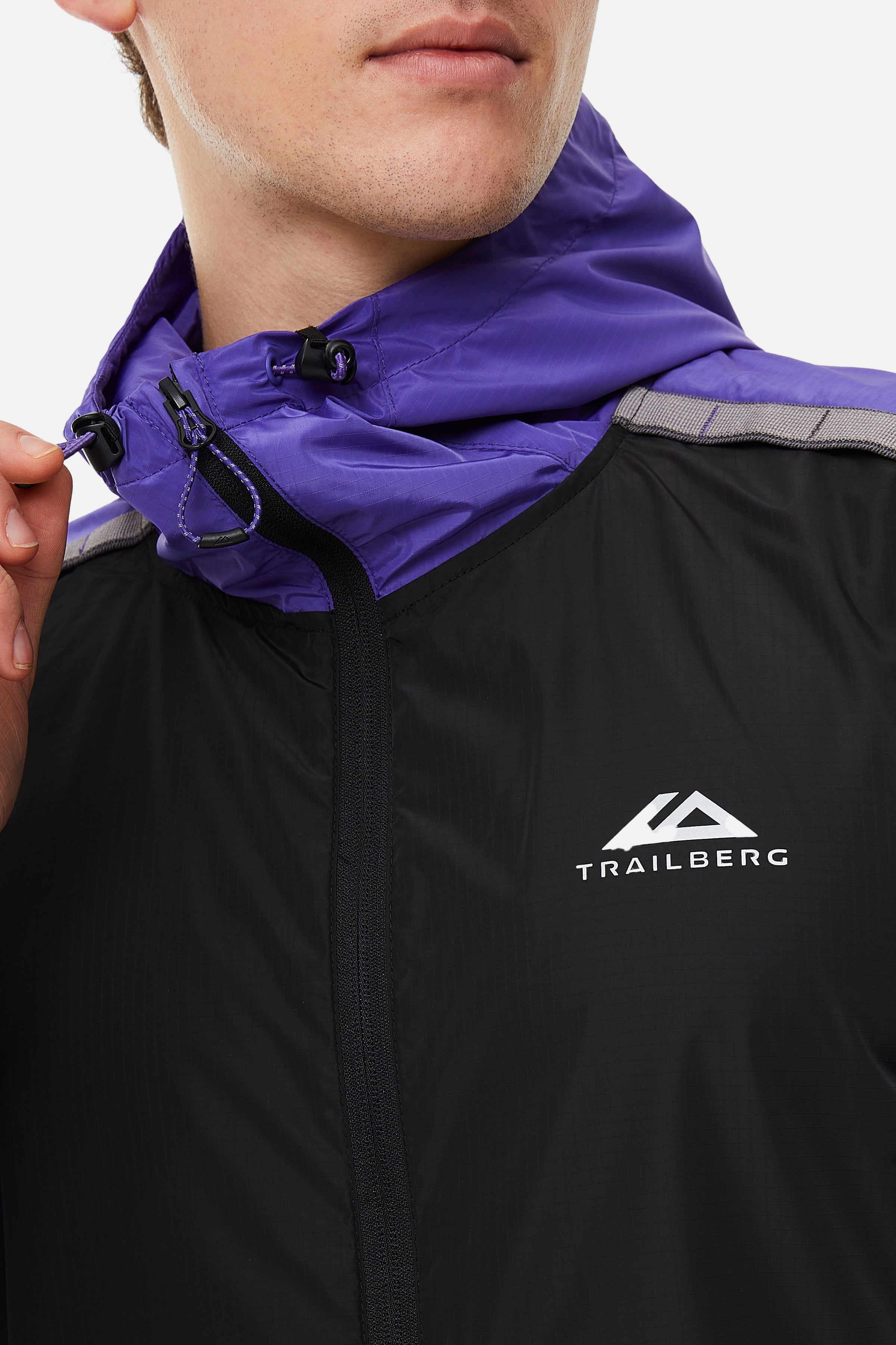 SS25 Triathlon Windbreaker - Black/Grey/Purple