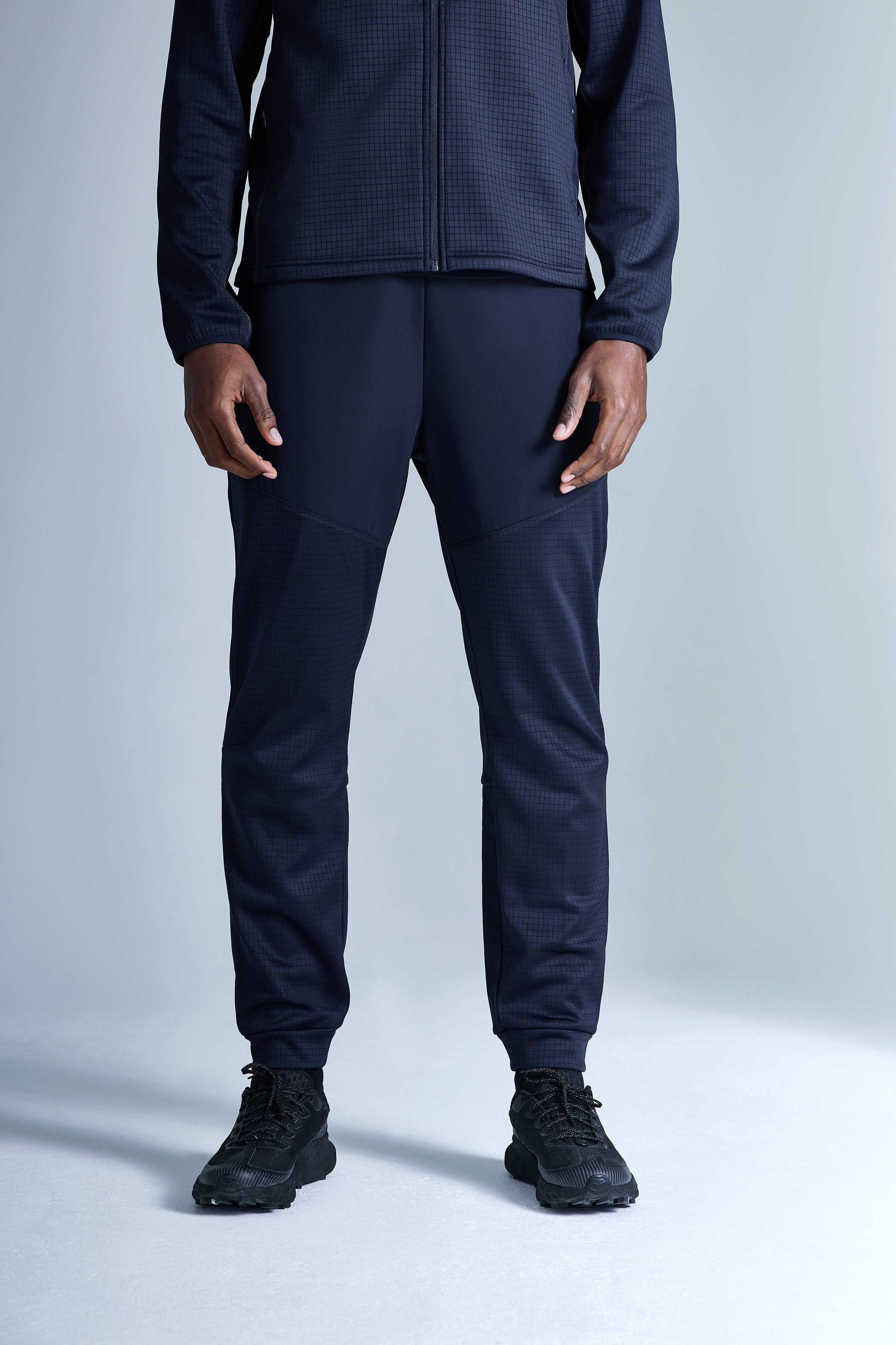 District Gridded Fleece Tracksuit - Deep Ocean/Storm Grey