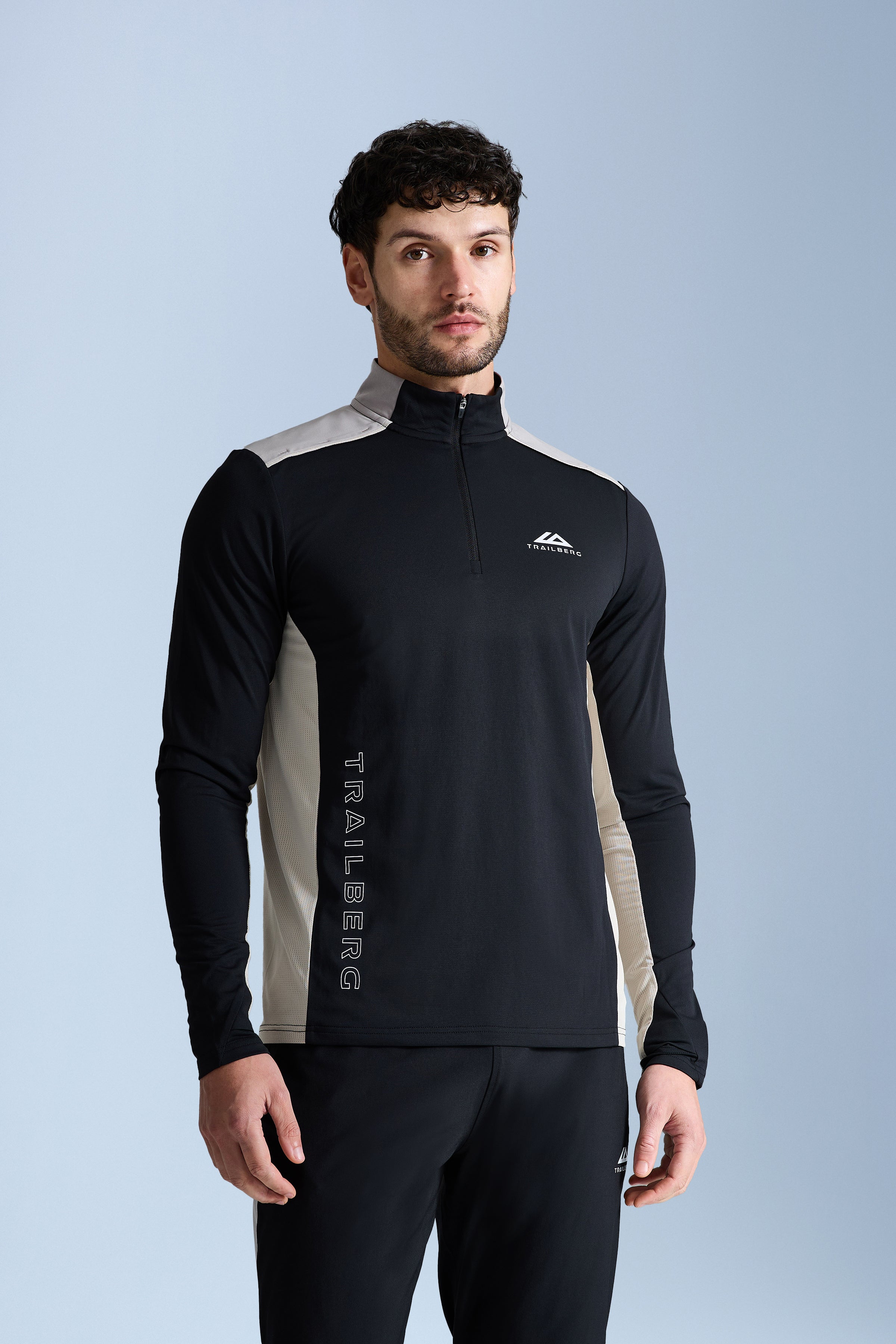 AW25 Triathlon Essentials 1/4 Zip Set - Black/Pale Taupe