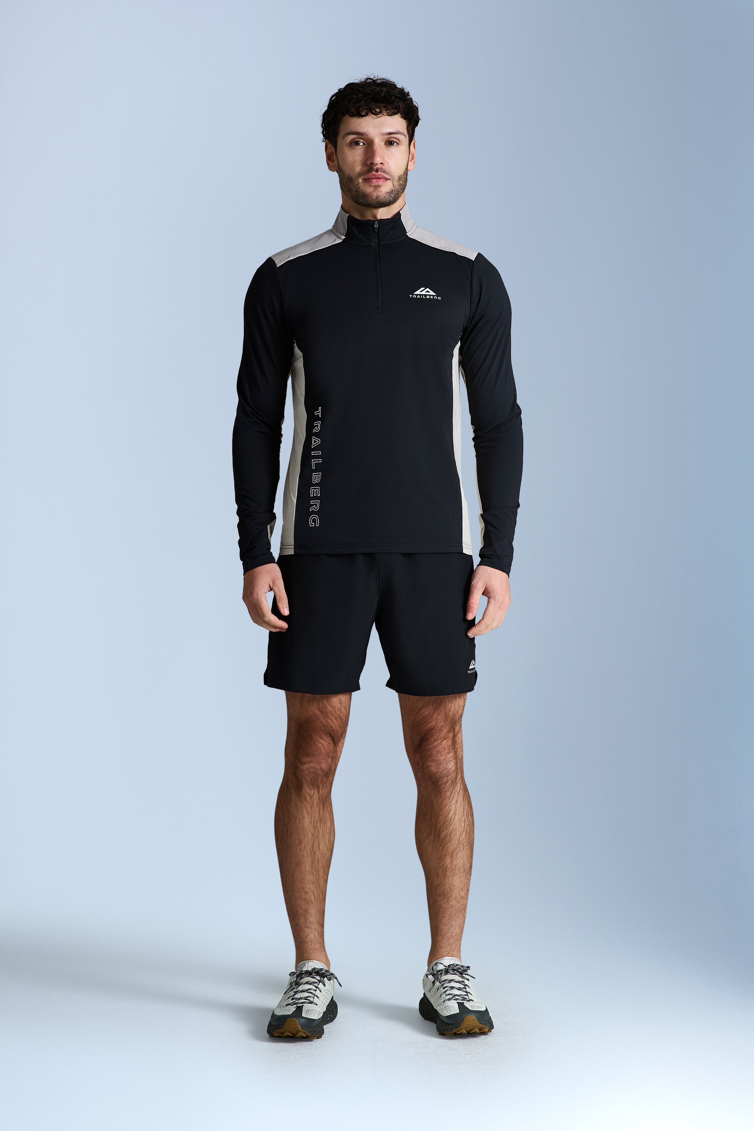 AW25 Triathlon Essentials 1/4 Zip Set - Black/Pale Taupe