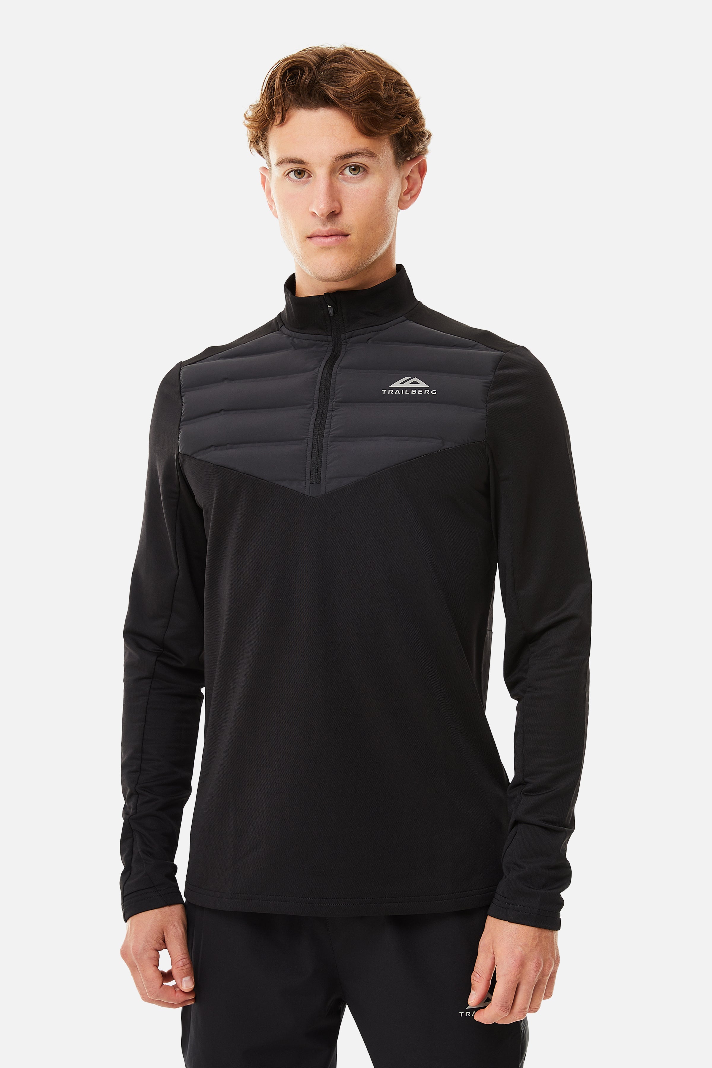 RHINE HYBRID QUARTER ZIP - BLACK