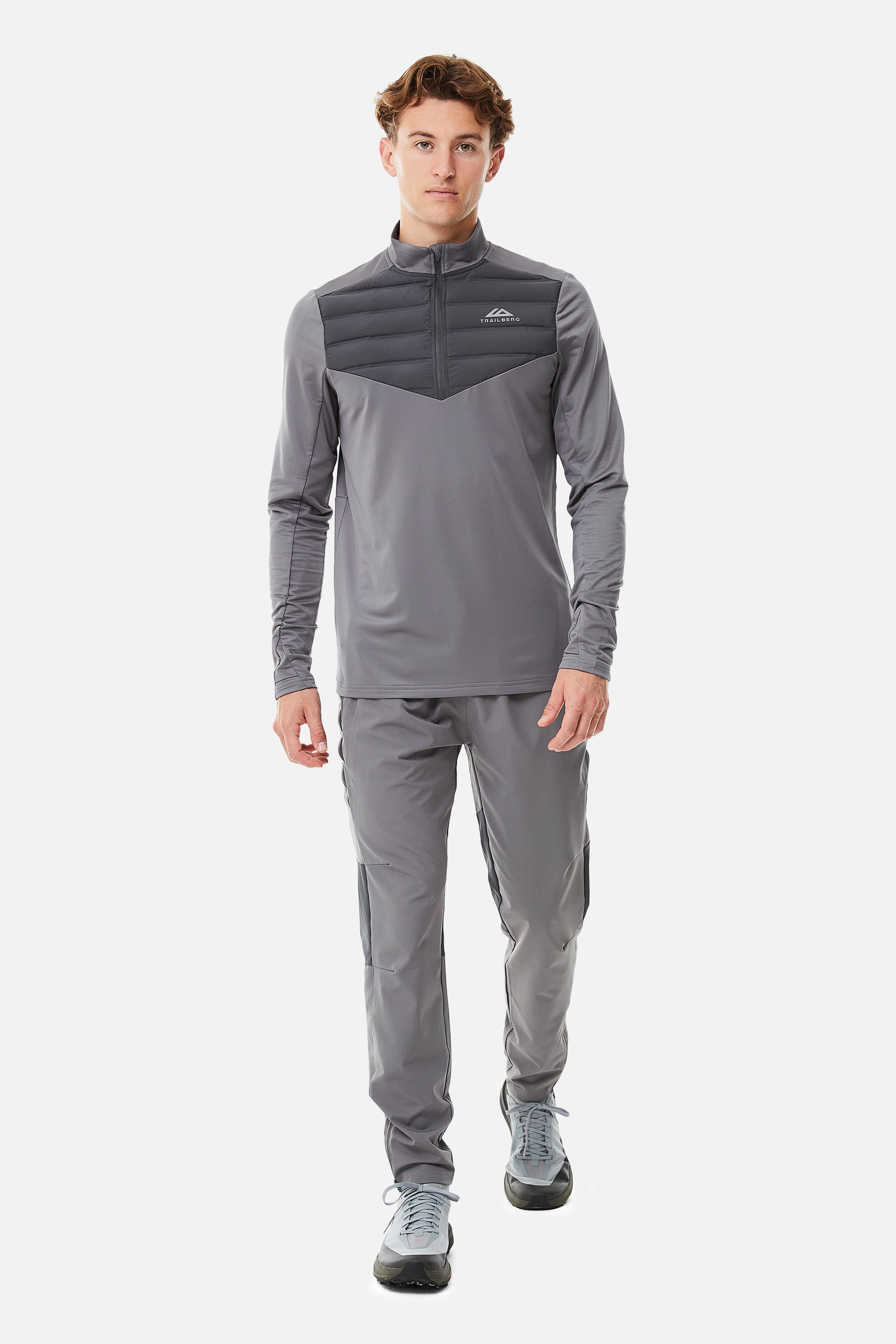 RHINE HYBRID QUARTER ZIP - GREY/DARK GREY