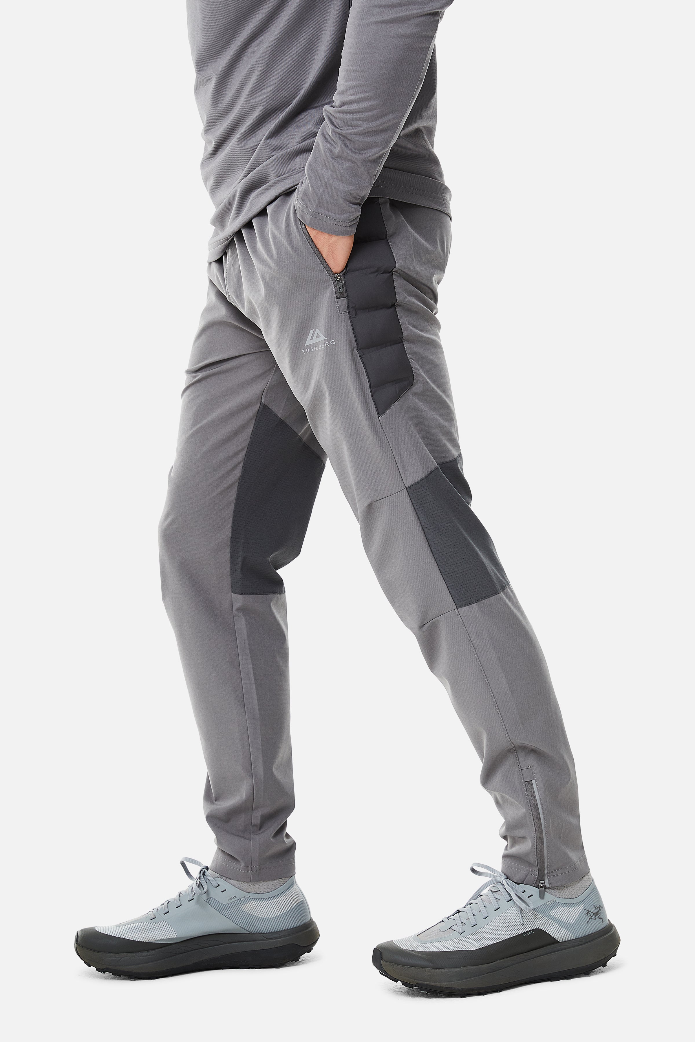 RHINE HYBRID ZIP PANT SET - GREY/DARK GREY