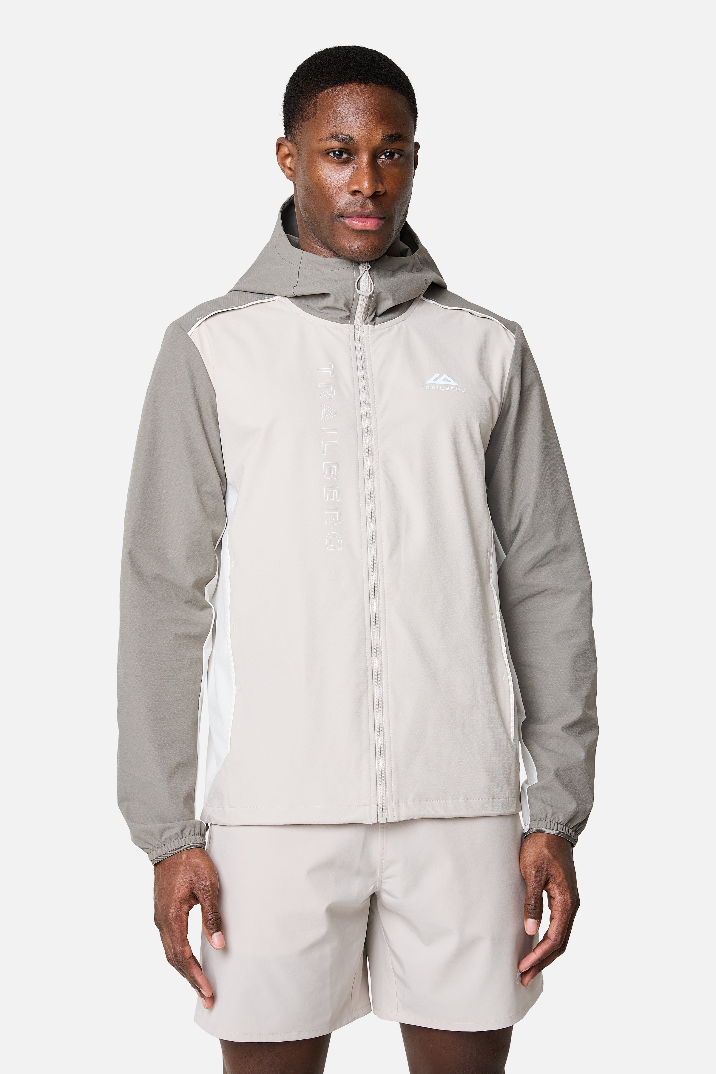 SS26 Triathlon-Windbreaker – Kieselstein/Mokka/Mattweiß