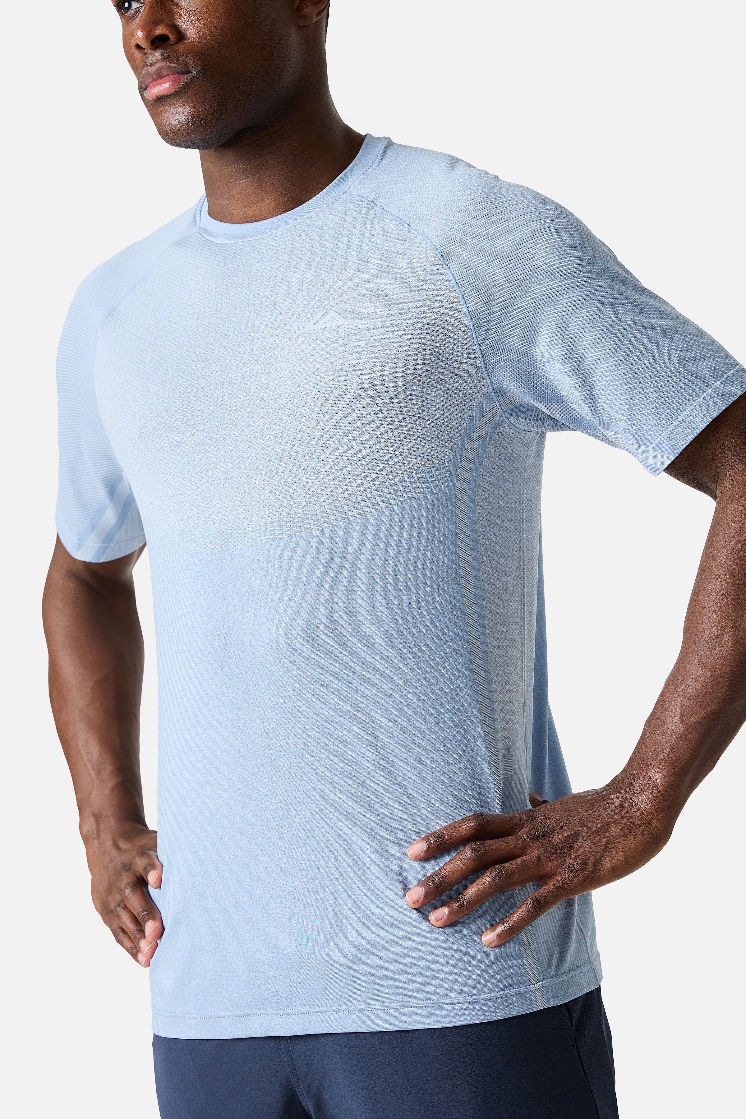 Fusion Seamless T-shirt – Duinblauw/Wit