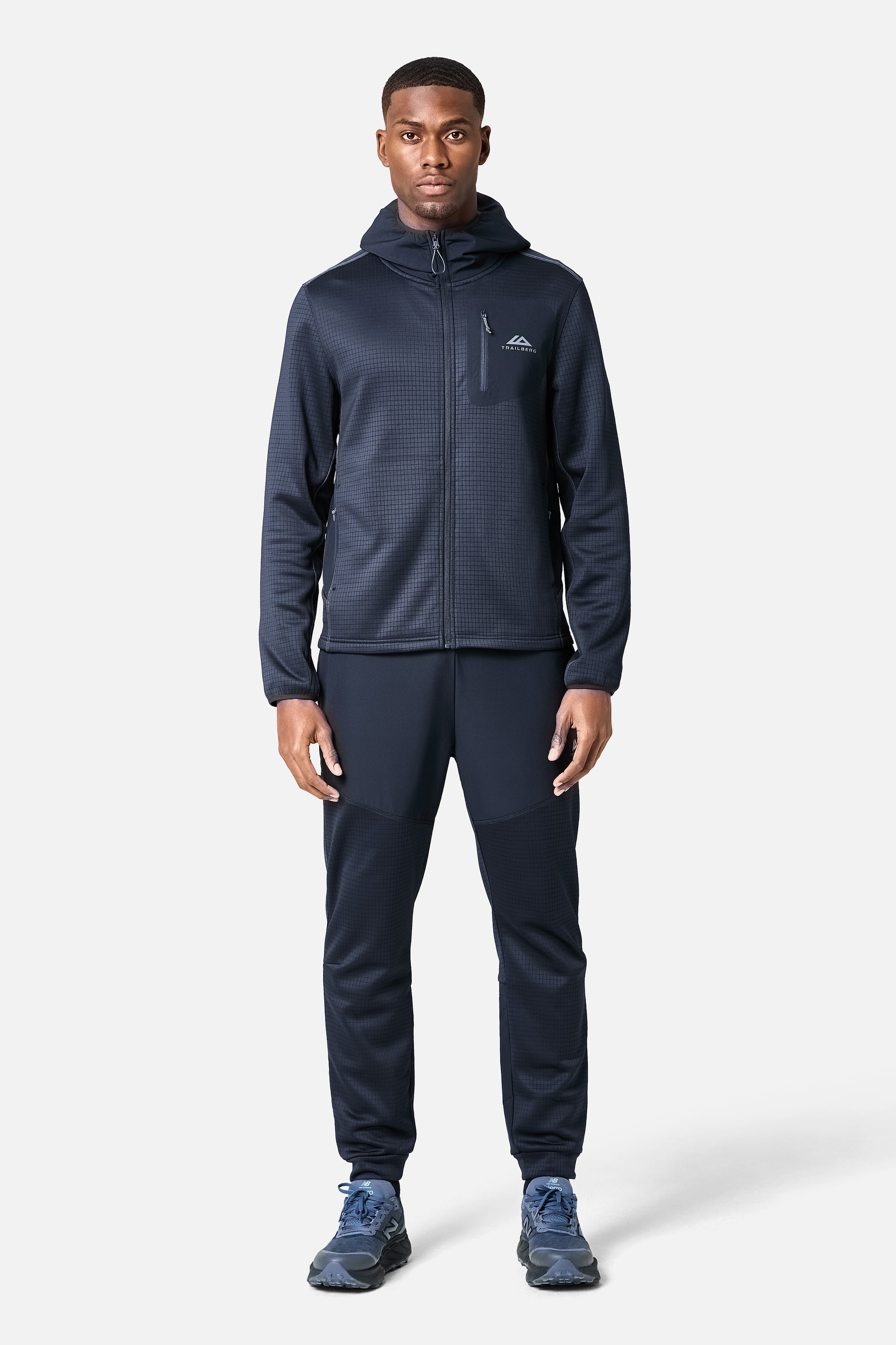 District Gridded Fleece Jogger – Deep Ocean/Storm Grey