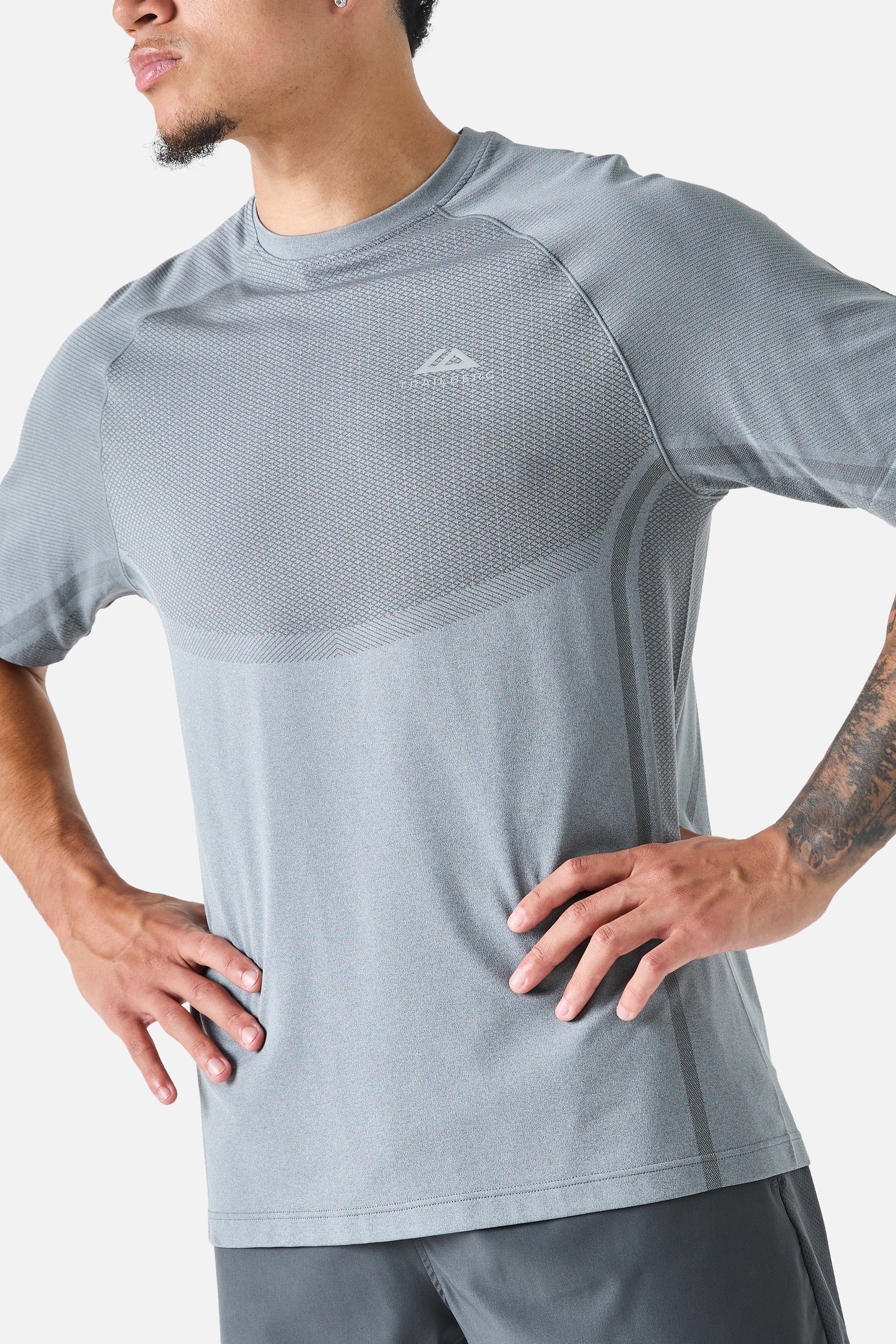 Fusion naadloos T-shirt - Maangrijs/Grafietgrijs