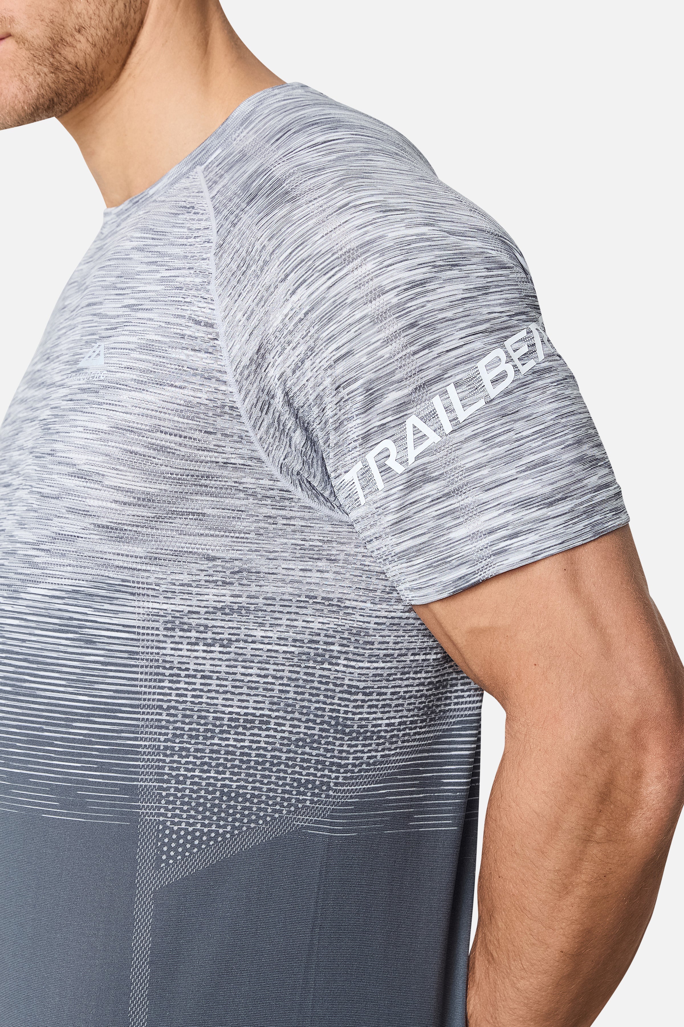 Arc Seamless T-shirt - Grafietgrijs/Maangrijs/Wit