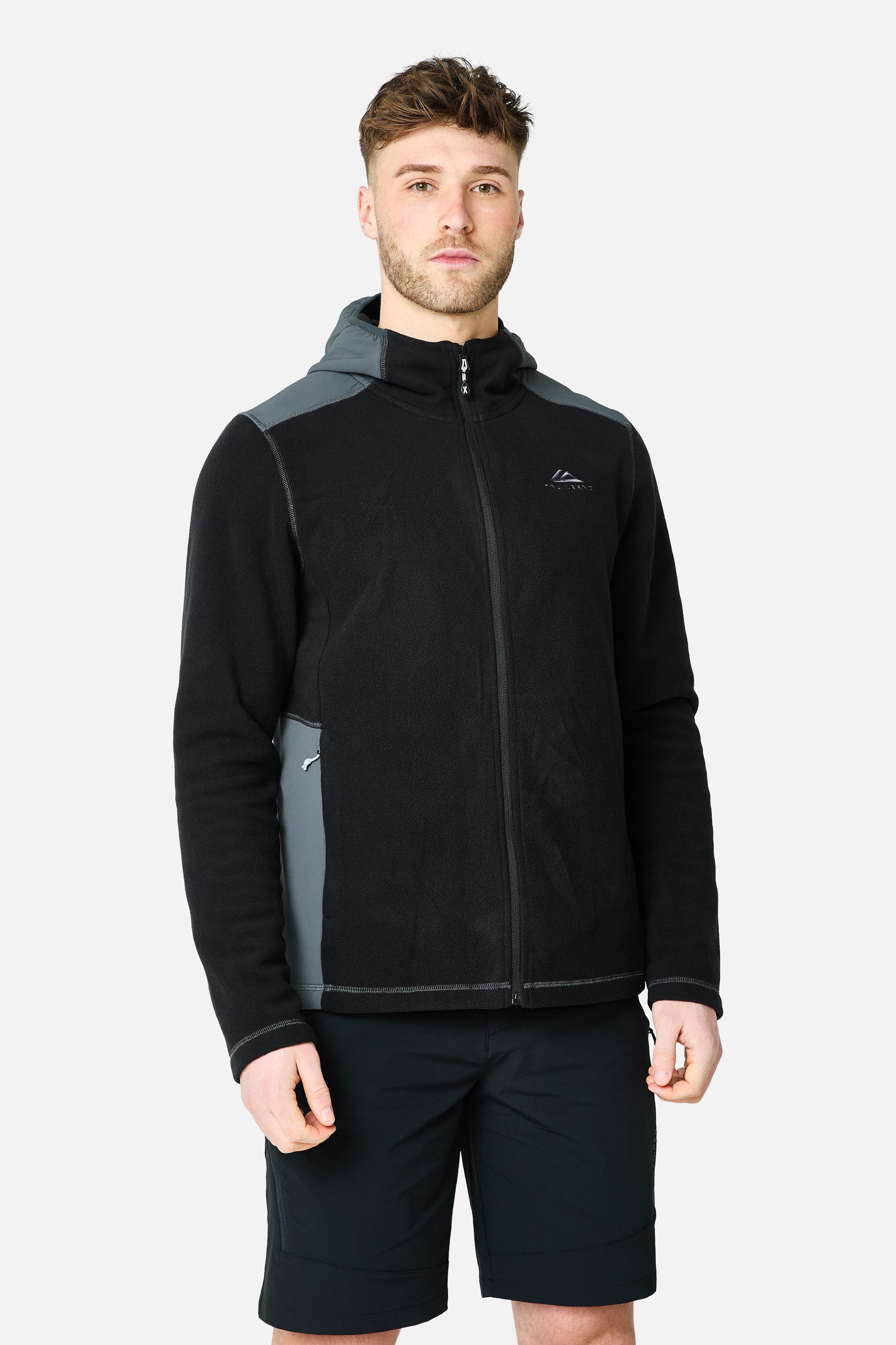 Tundra Microfleece Hybrid Hood - Black/Volcano Grey