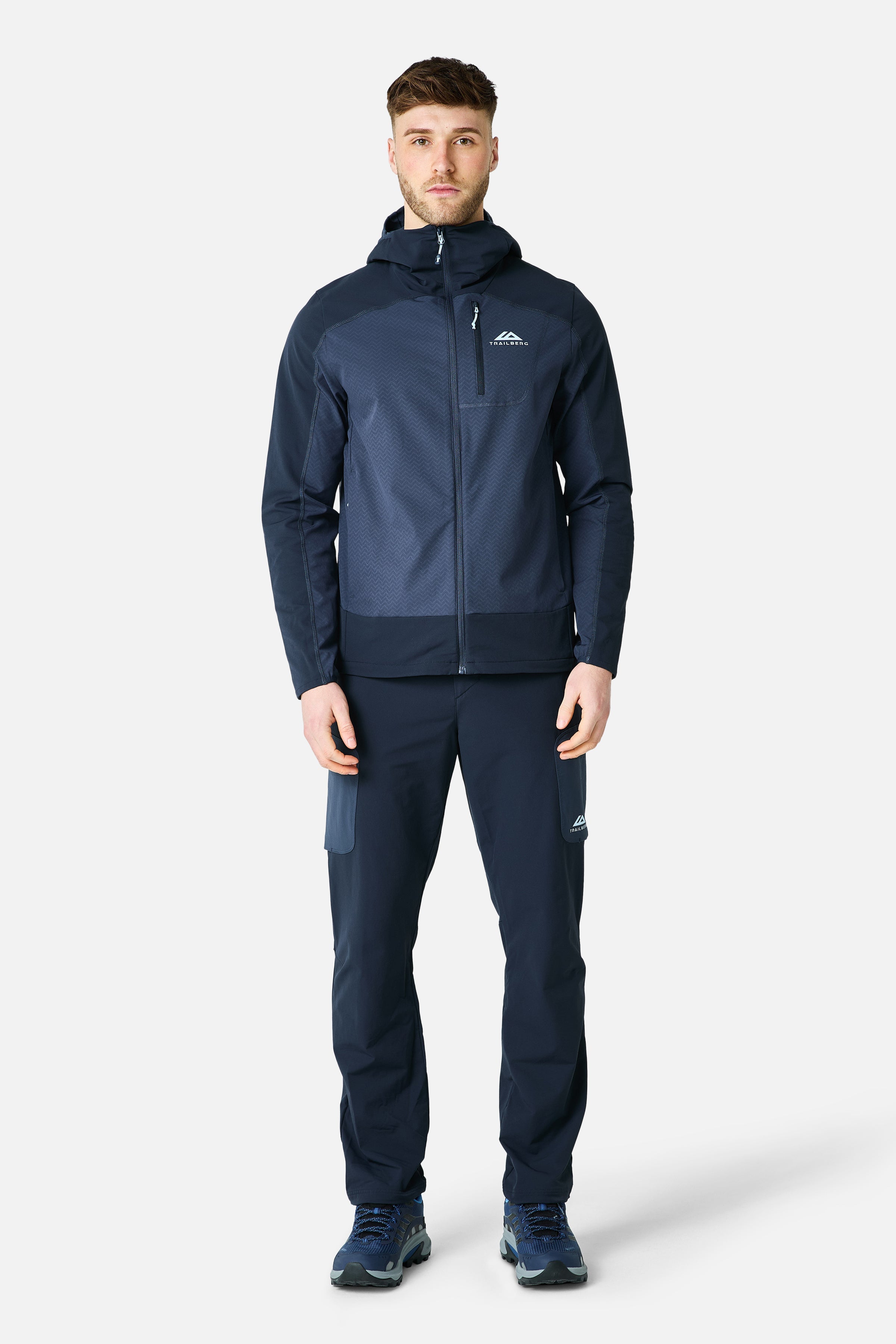 Caldera Gridded Fleece Tracksuit - Storm Blue/Deep Ocean