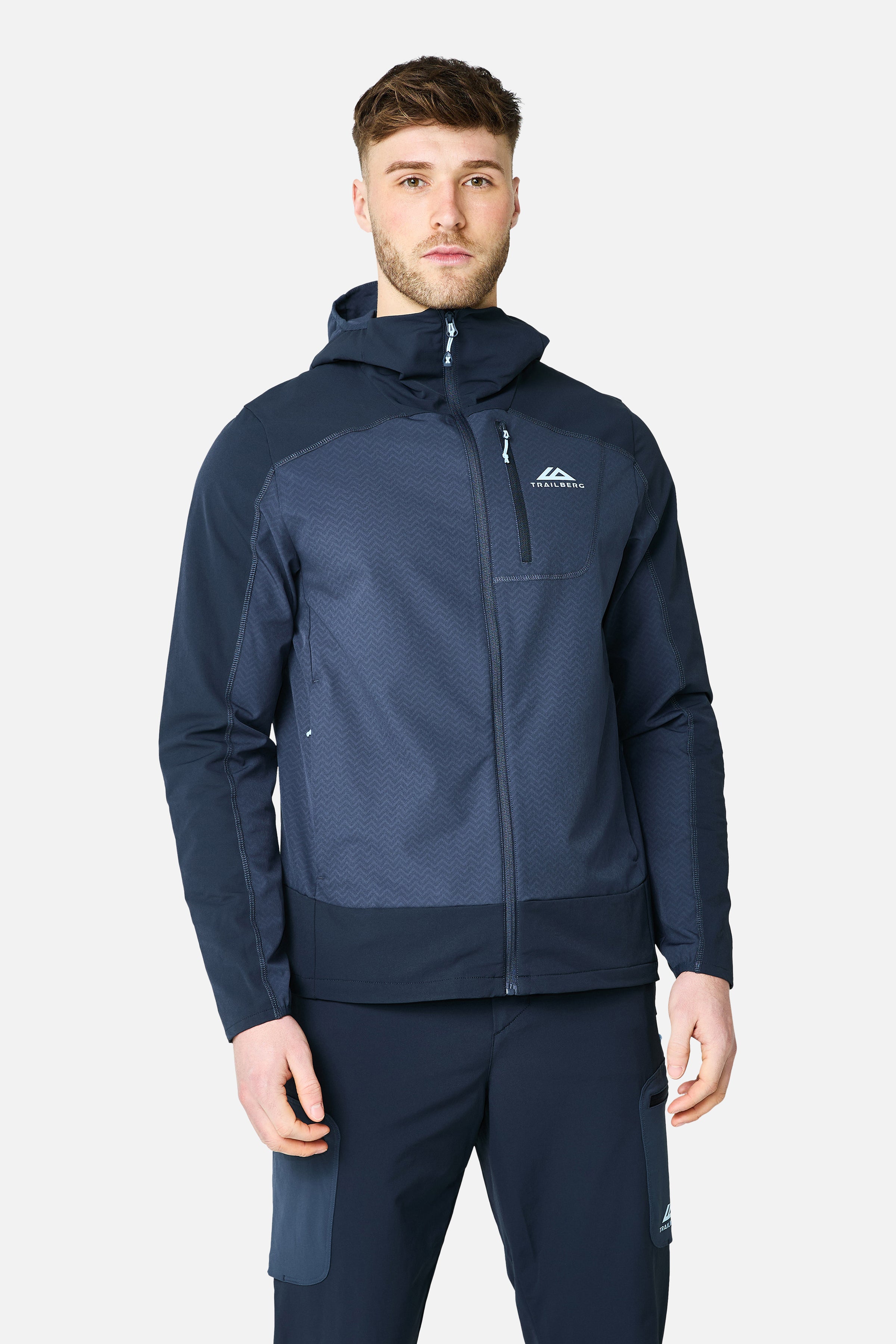 Caldera Gridded Fleece Tracksuit - Storm Blue/Deep Ocean