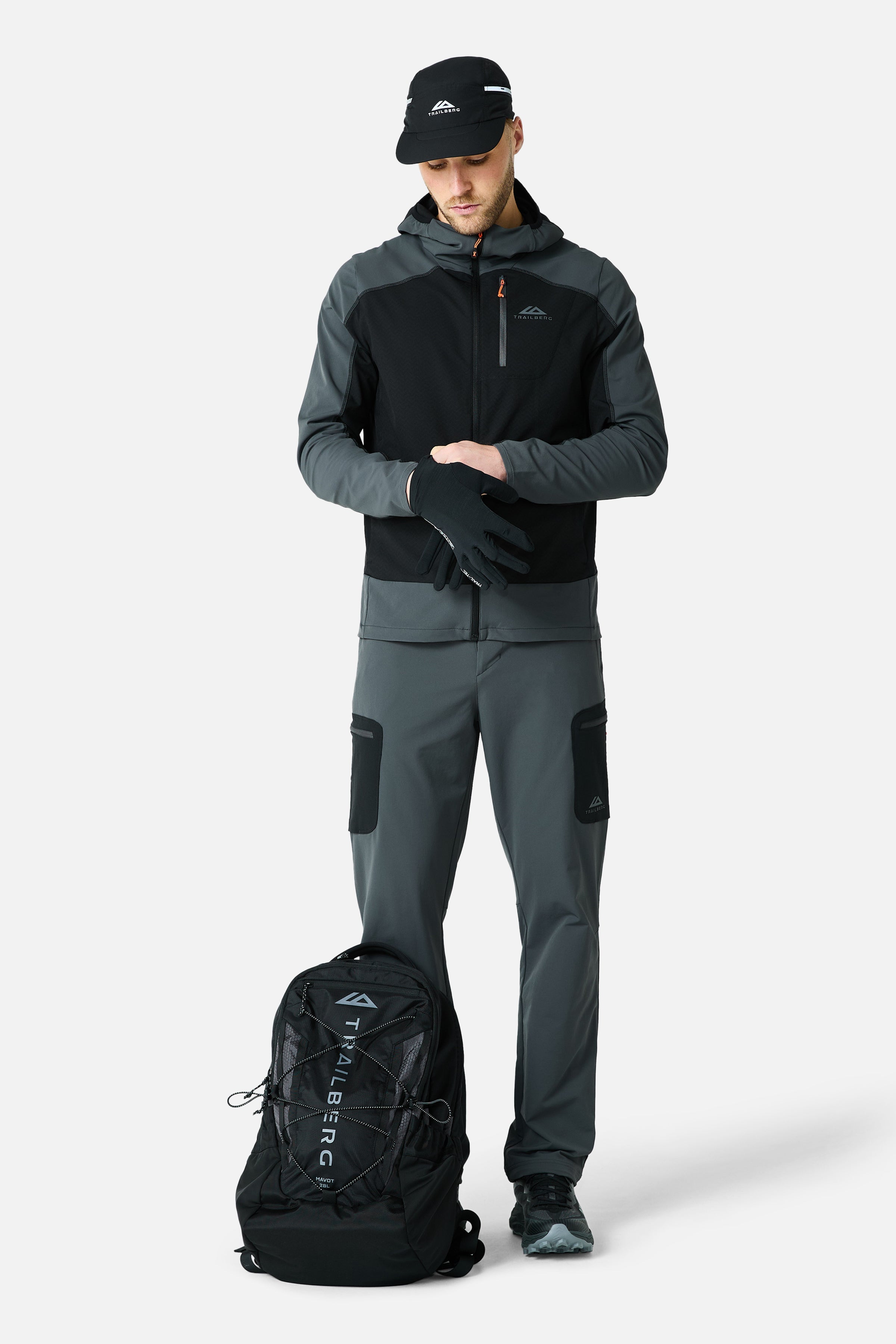 Caldera Gridded Fleece Tracksuit - Black/Grey