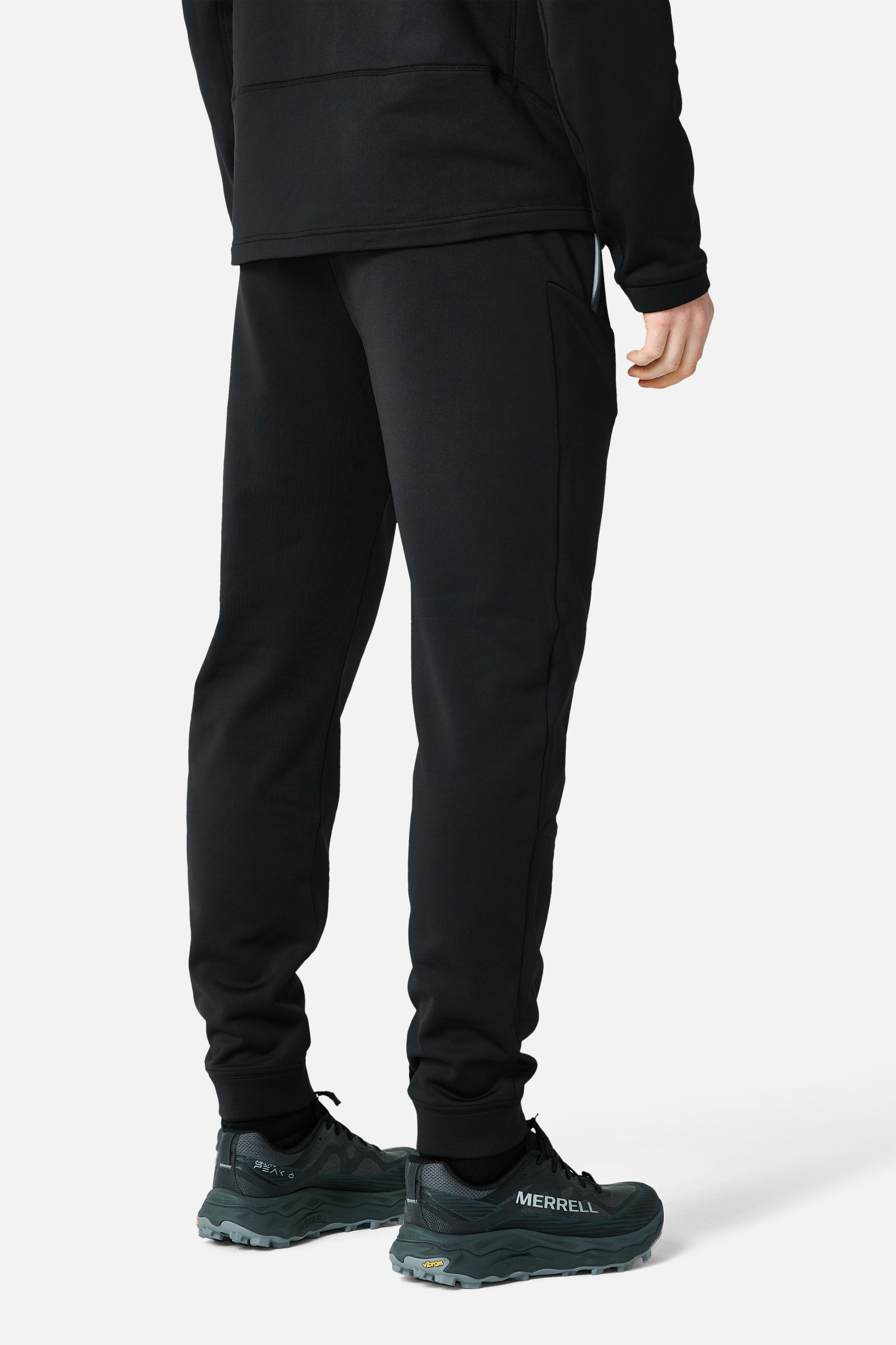 Vale Gridded Fleece Pant - Black/Volcano Grey