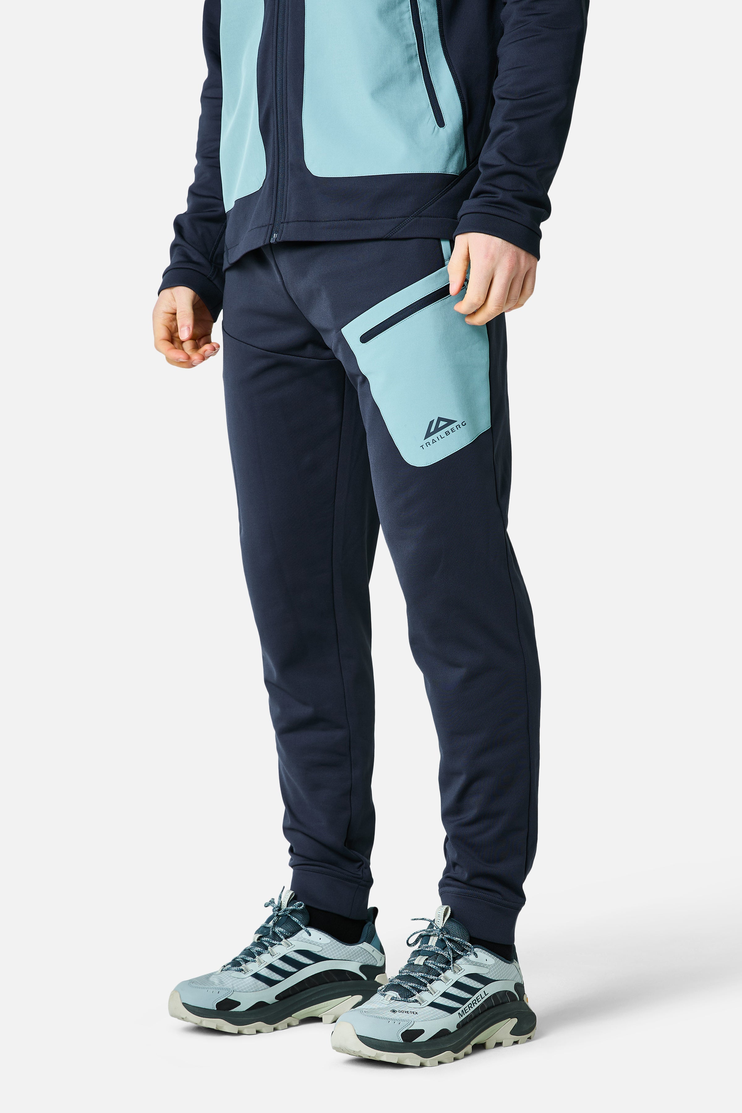 Vale Gridded Fleece-Hose – Sturmblau/Polarbrise