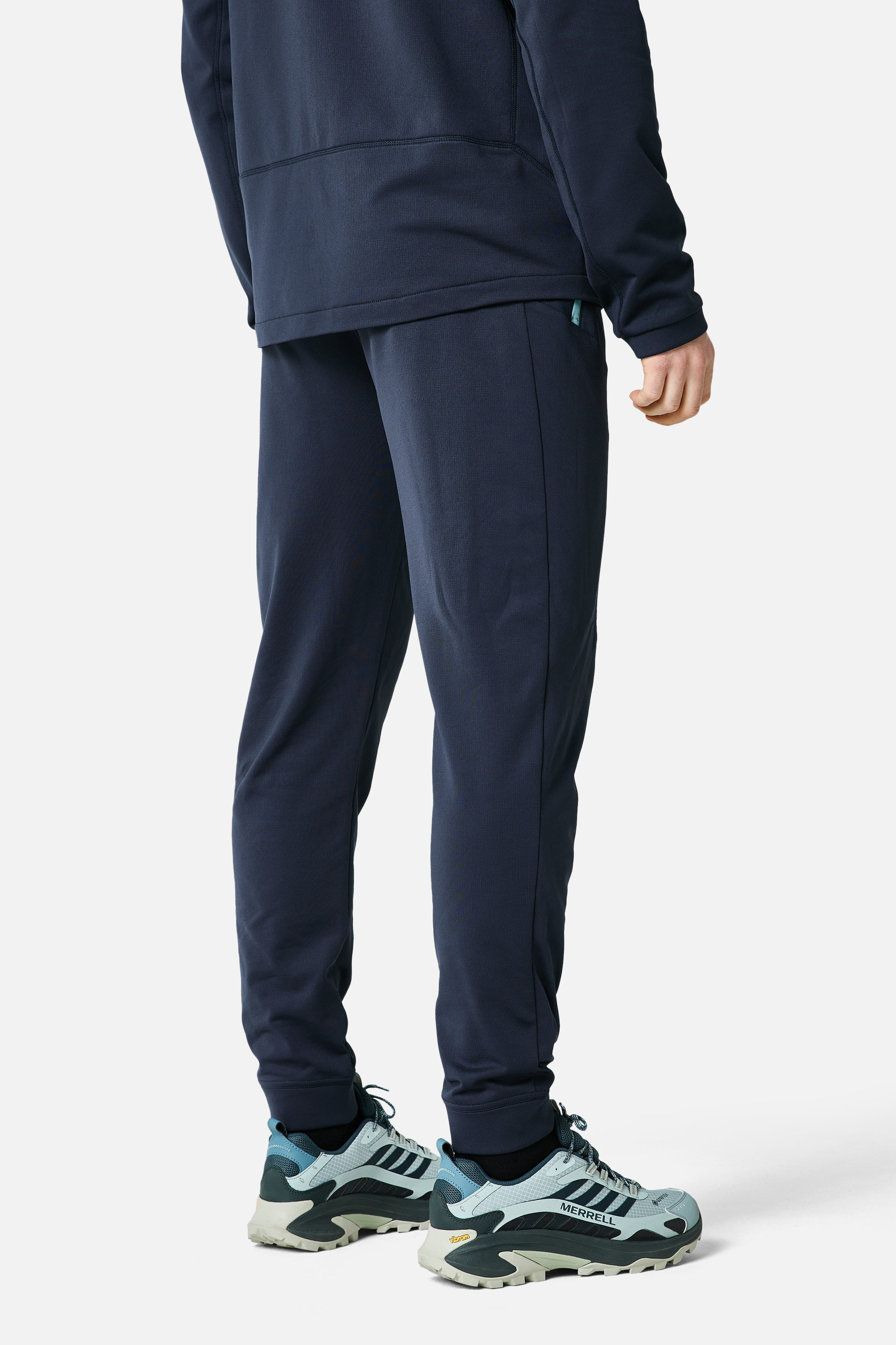 Vale Gridded Fleece-Hose – Sturmblau/Polarbrise