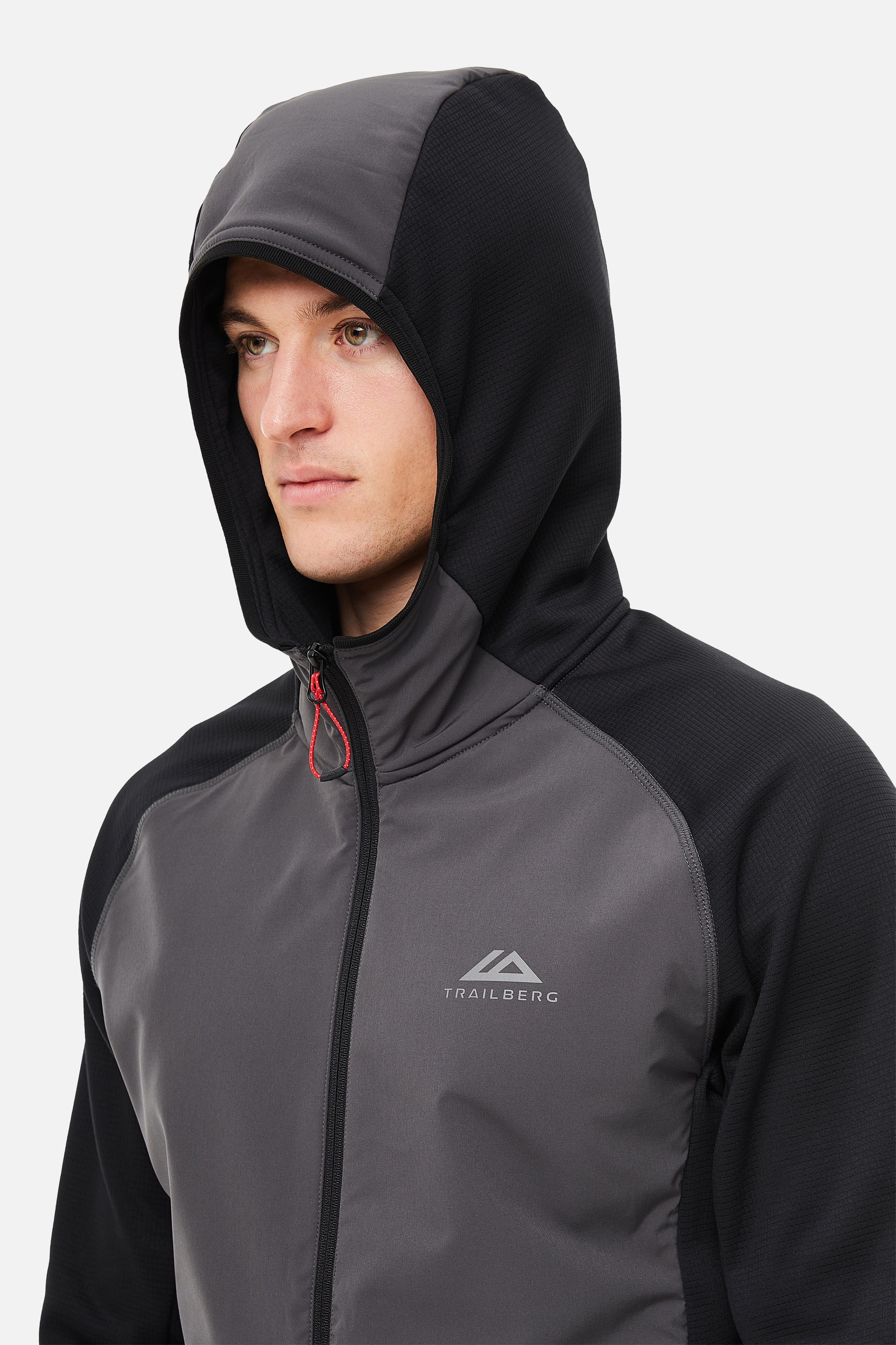 GLACIER FLEECE HOOD - BLACK/GREY