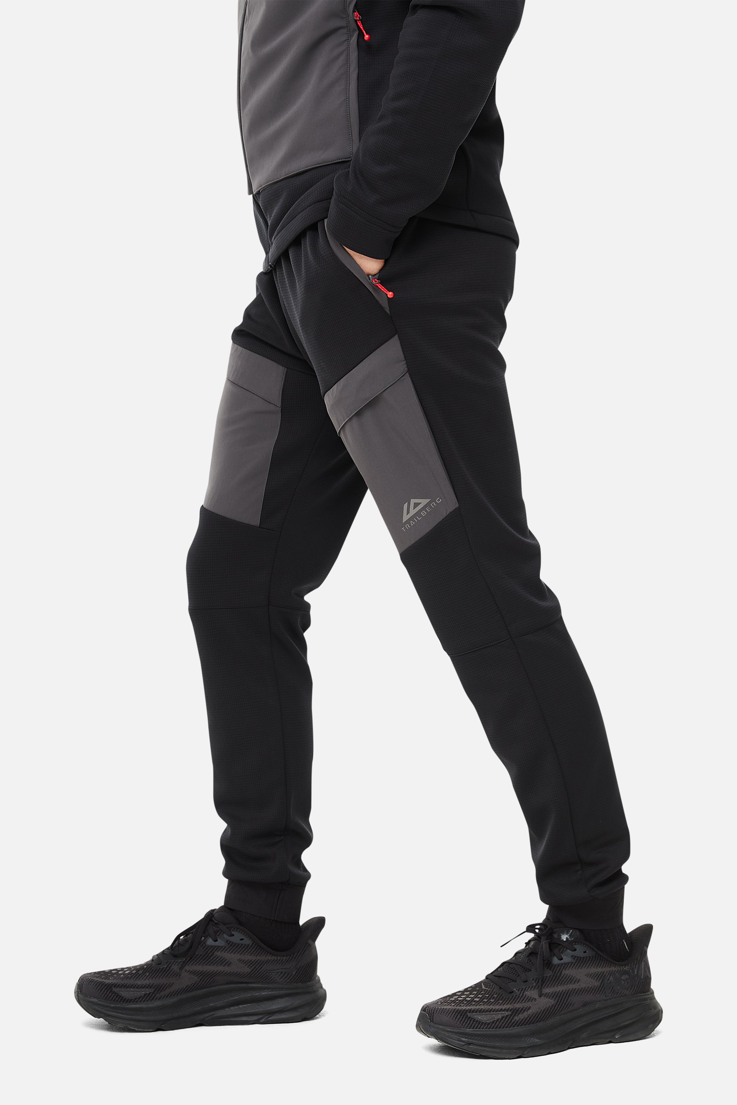 GLACIER FLEECE PANT - BLACK/GREY