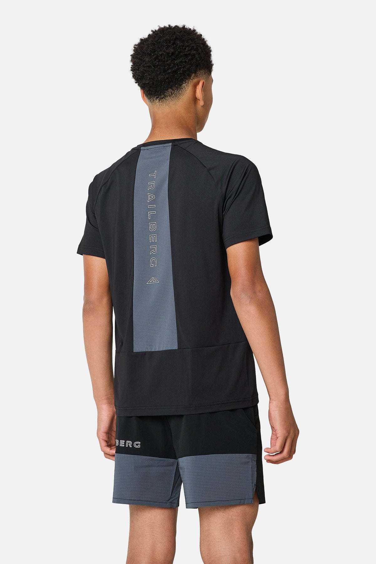 Boys Rapid Grid Tee - Black/Graphite Grey