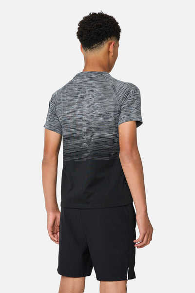 Boys Aero Seamless Tee - Black/Graphite Grey/Nightfall Grey/Lunar Grey