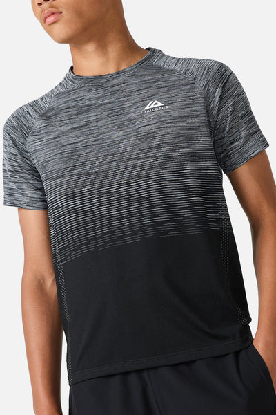 Boys Aero Seamless Tee - Black/Graphite Grey/Nightfall Grey/Lunar Grey