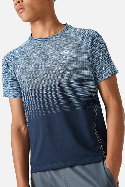 Boys Aero Seamless Tee - Storm Blue/Washed Indigo/Frosted Air/Midnight Blue