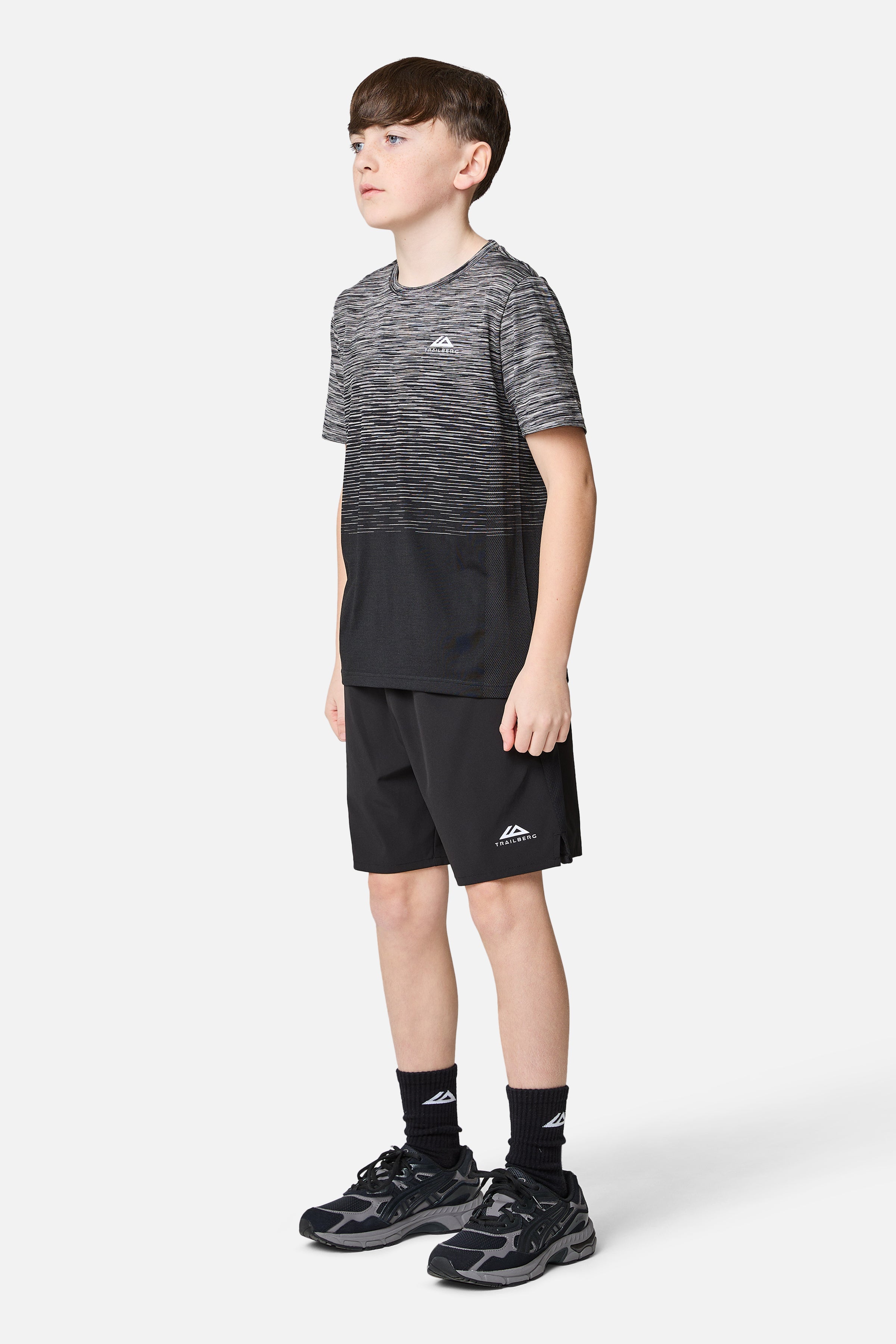 Boys Frequency Seamless Tee - Black/Moon Grey