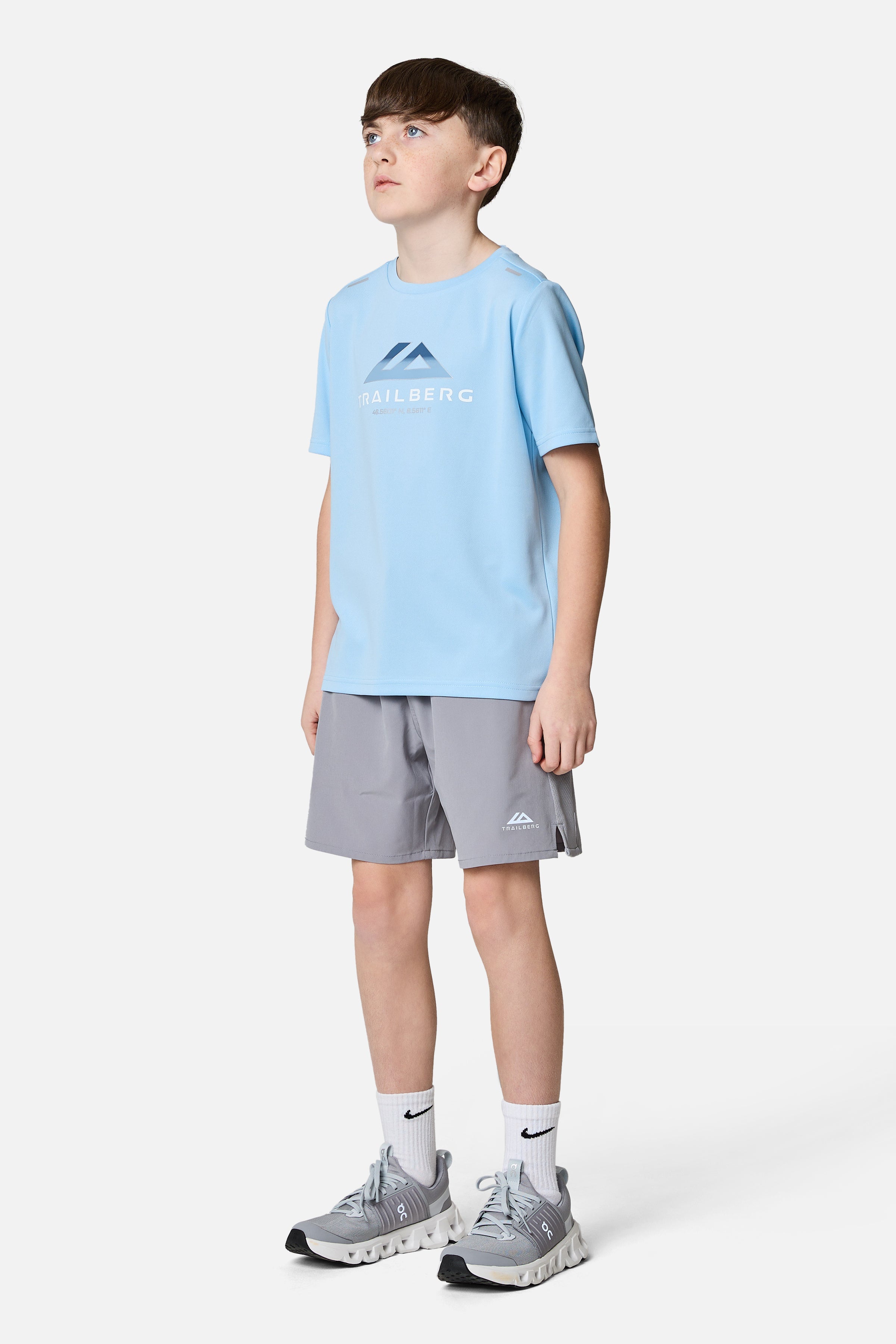 Jungen Intervall T-Shirt - Taubenblau