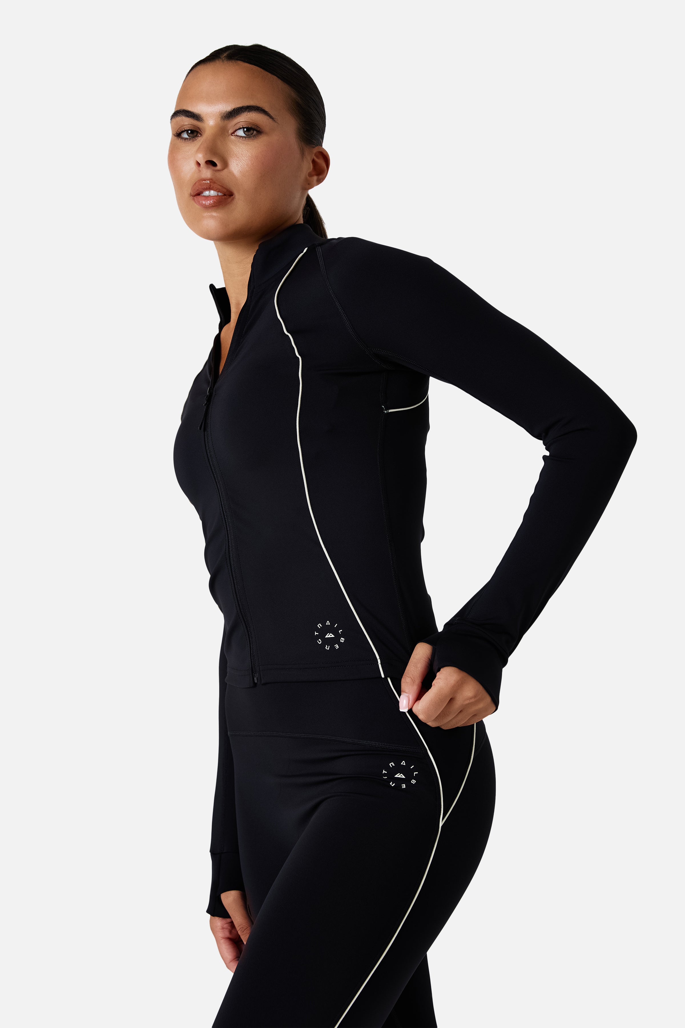 Womens Ignite Full Zip Track Jacket - Black/Candlelight White