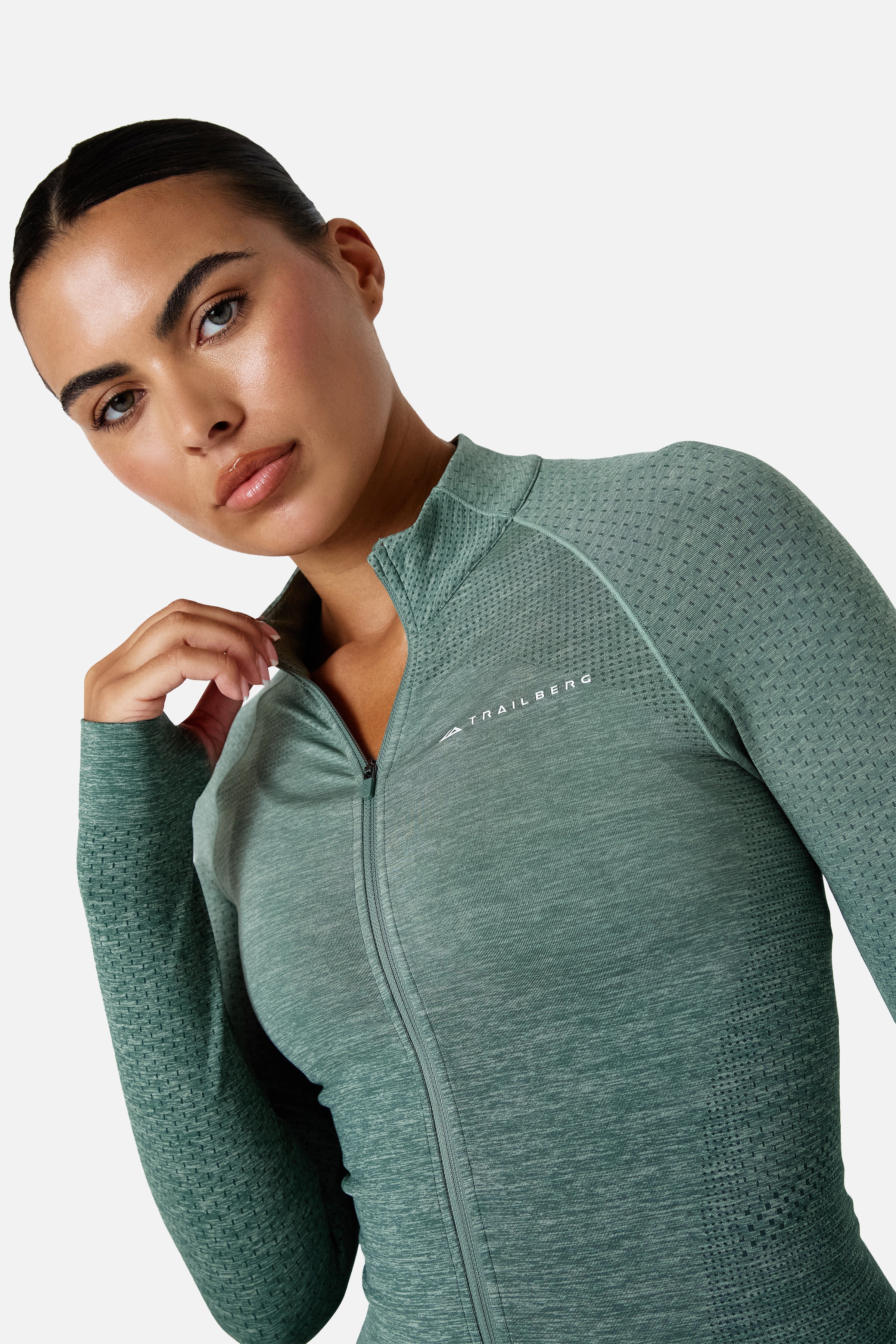 Womens Evocurve Seamless Jacket Set - Aloe Frost