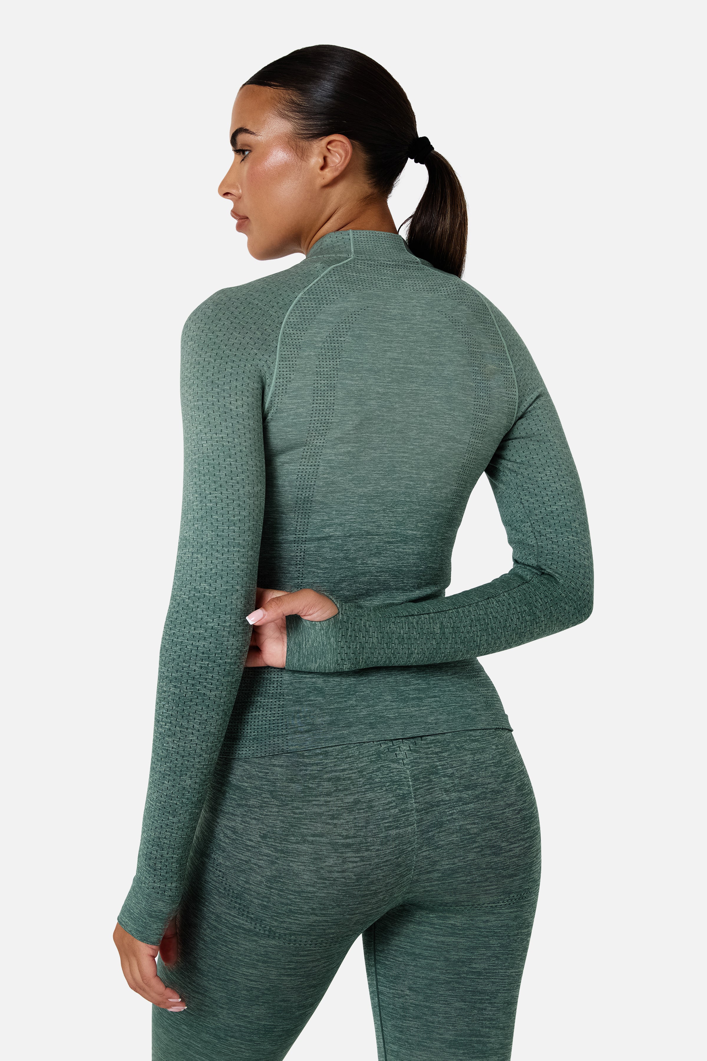 Womens Evocurve Seamless Track Jacket - Aloe Frost