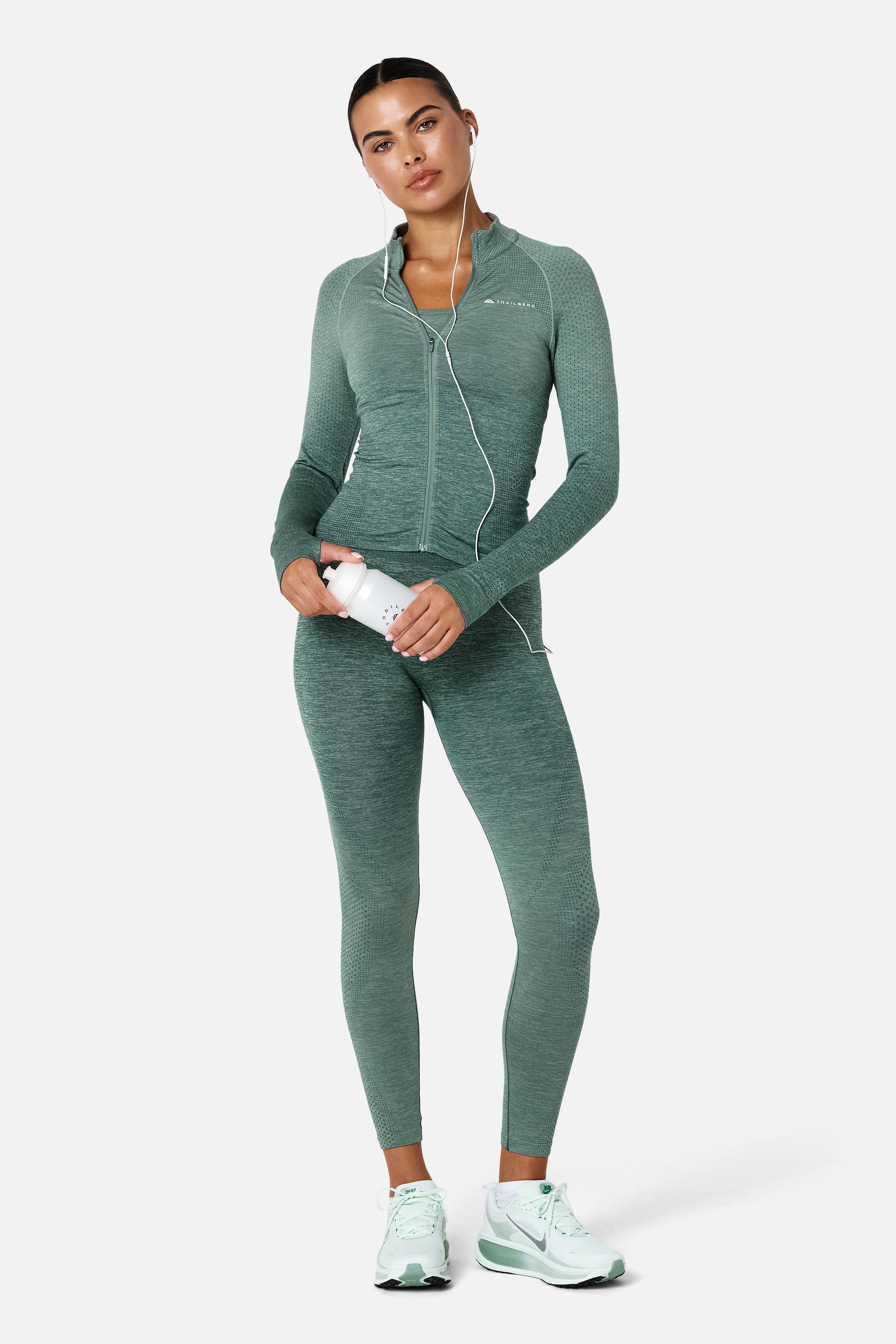 Womens Evocurve Seamless Track Jacket - Aloe Frost