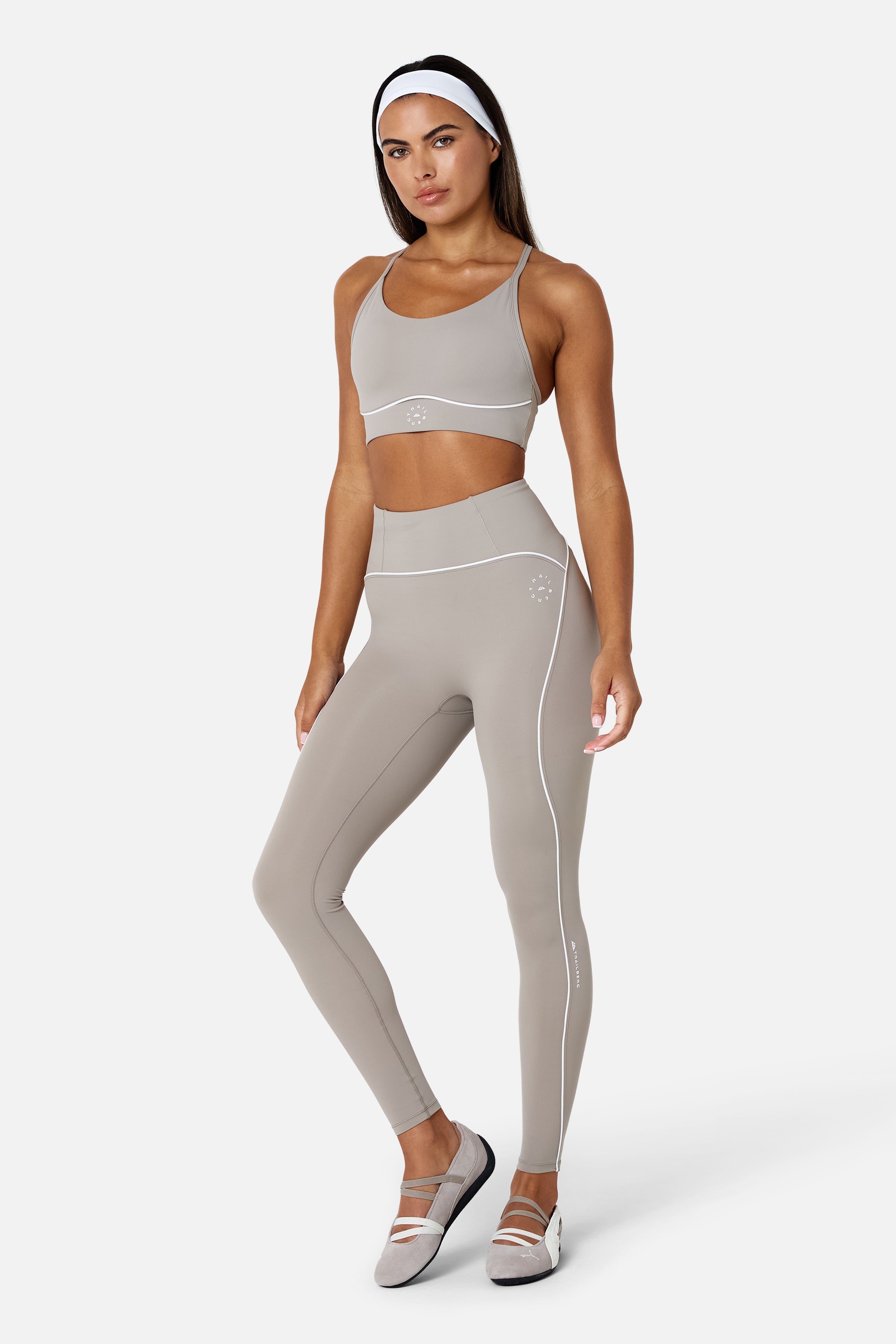 Womens Drift Strappy Sports Bra - Pale Taupe