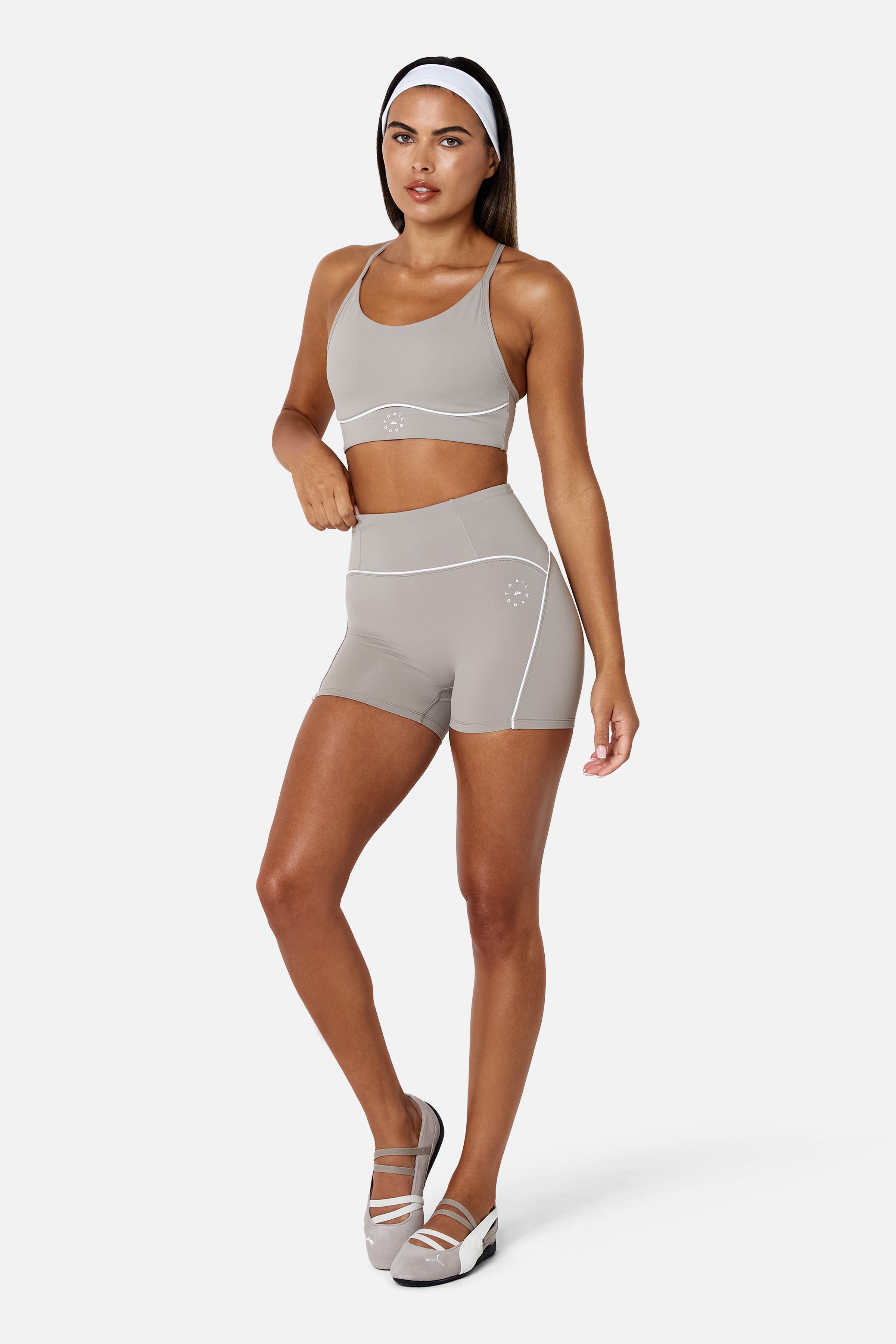 Womens Drift Bra and Short Set - Pale Taupe