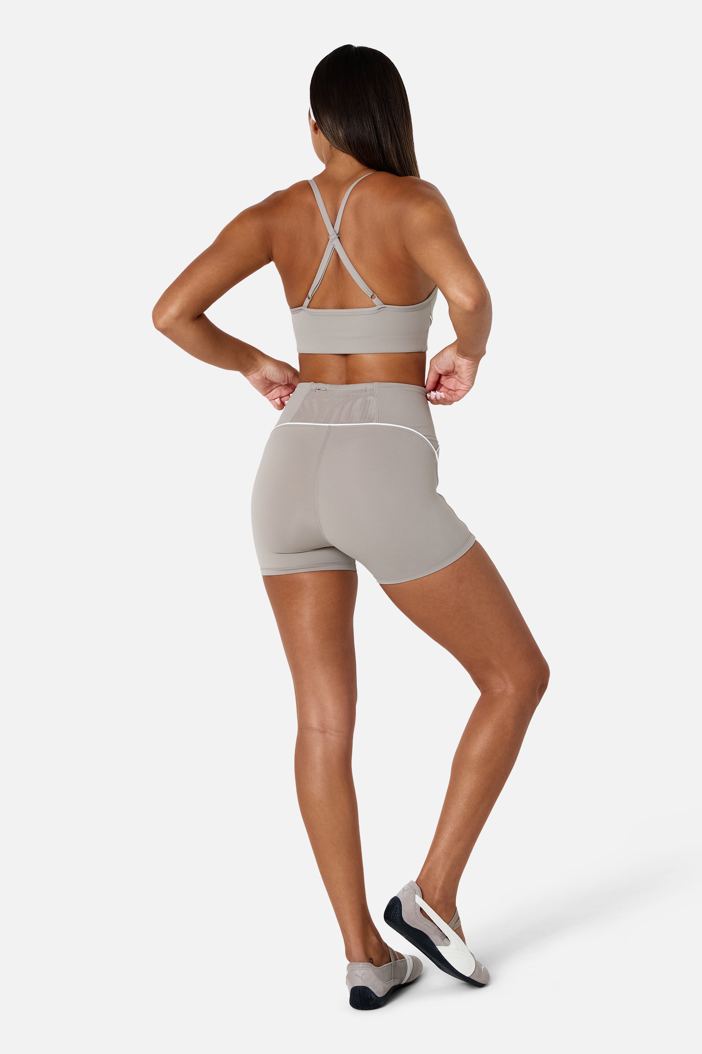 Womens Drift Bra and Short Set - Pale Taupe