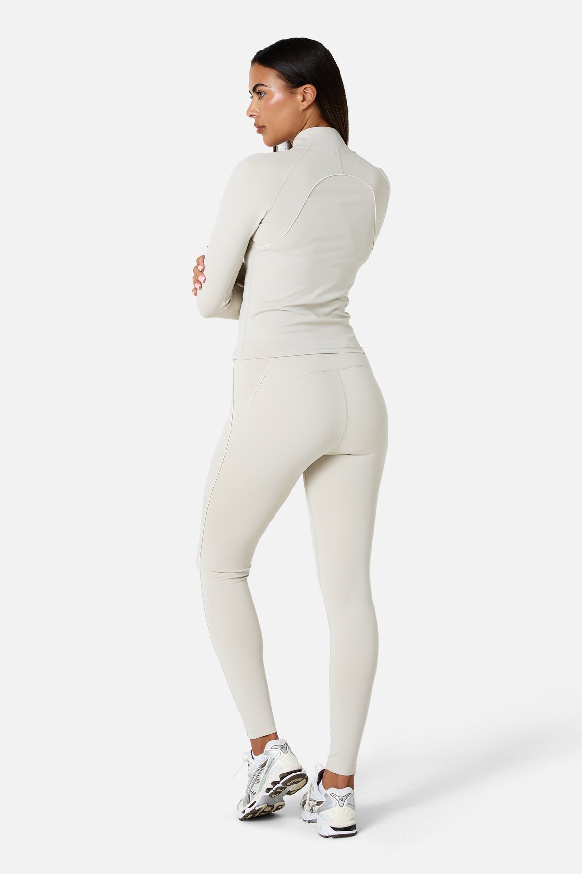 Womens Ignite Full Zip Track Jacket - Mercury Mist/Candlelight White