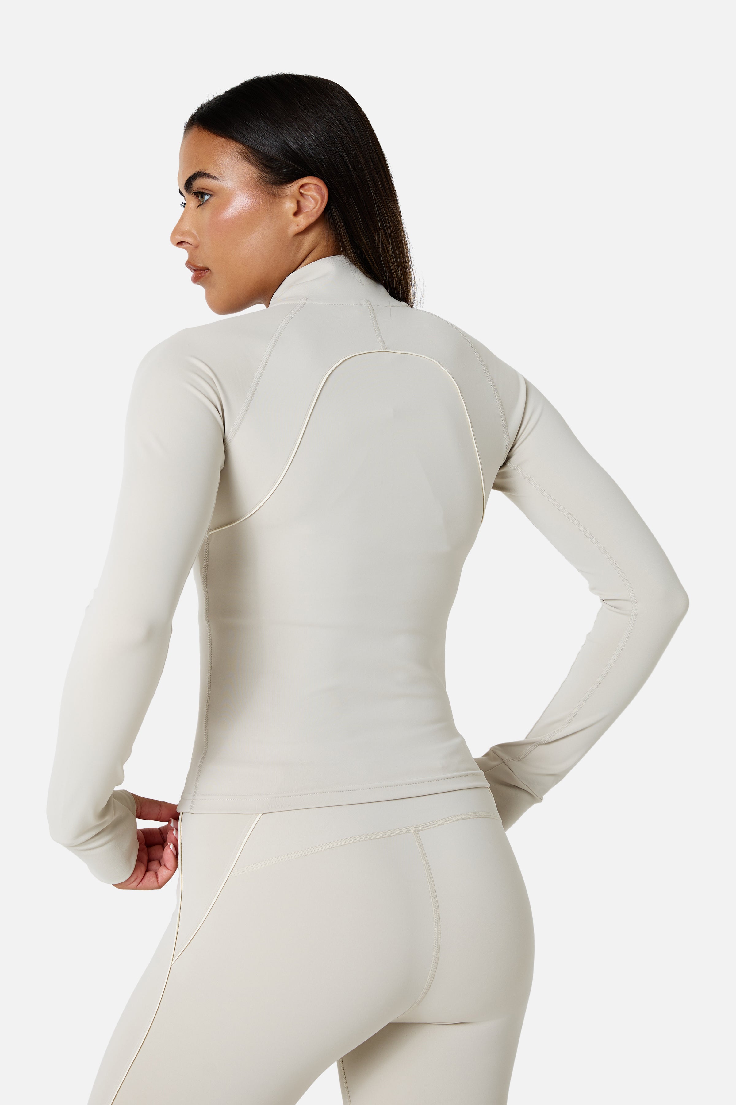 Womens Ignite Full Zip Track Jacket - Mercury Mist/Candlelight White