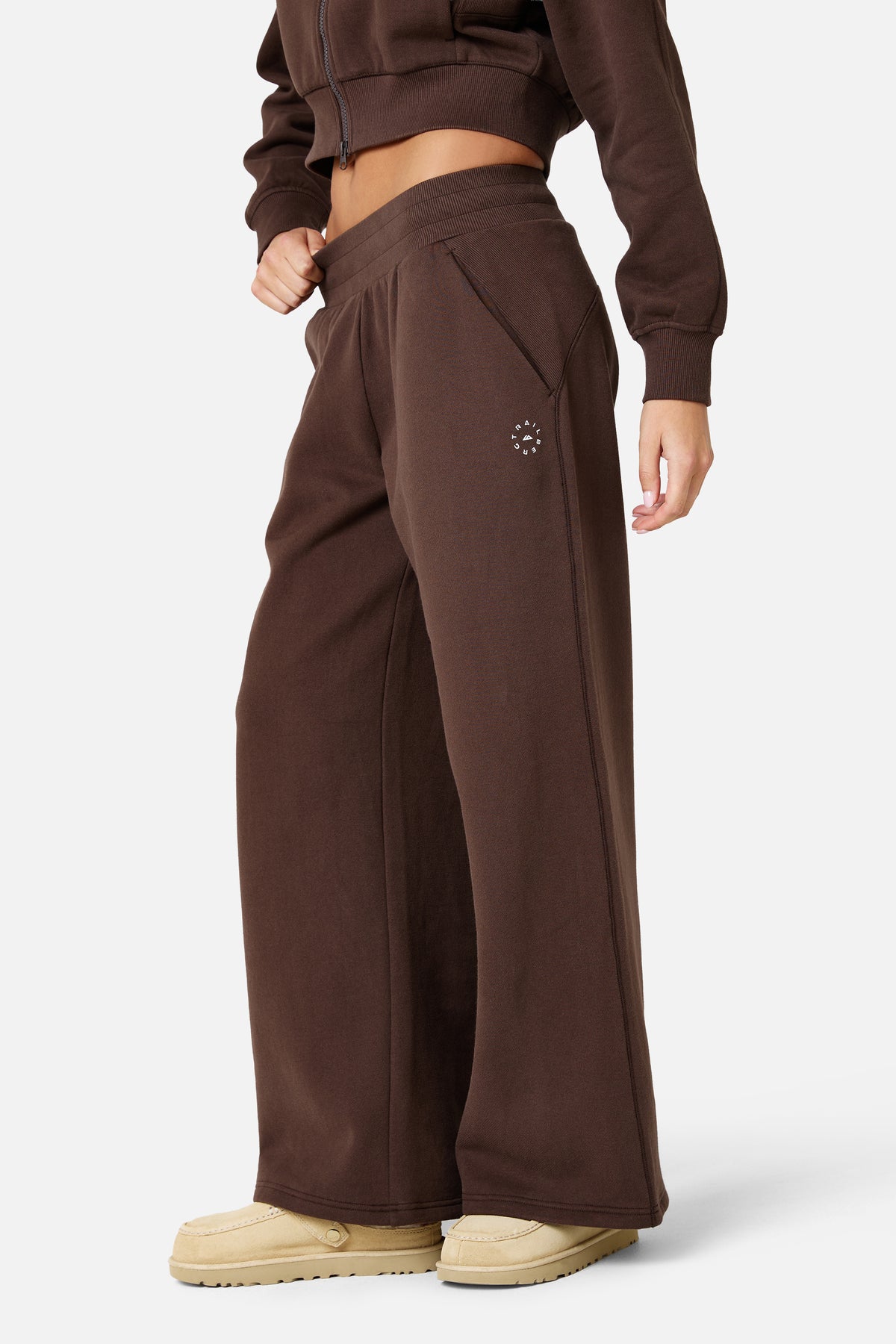 Womens Sculpt Fleece Tracksuit - Bitter Chocolate