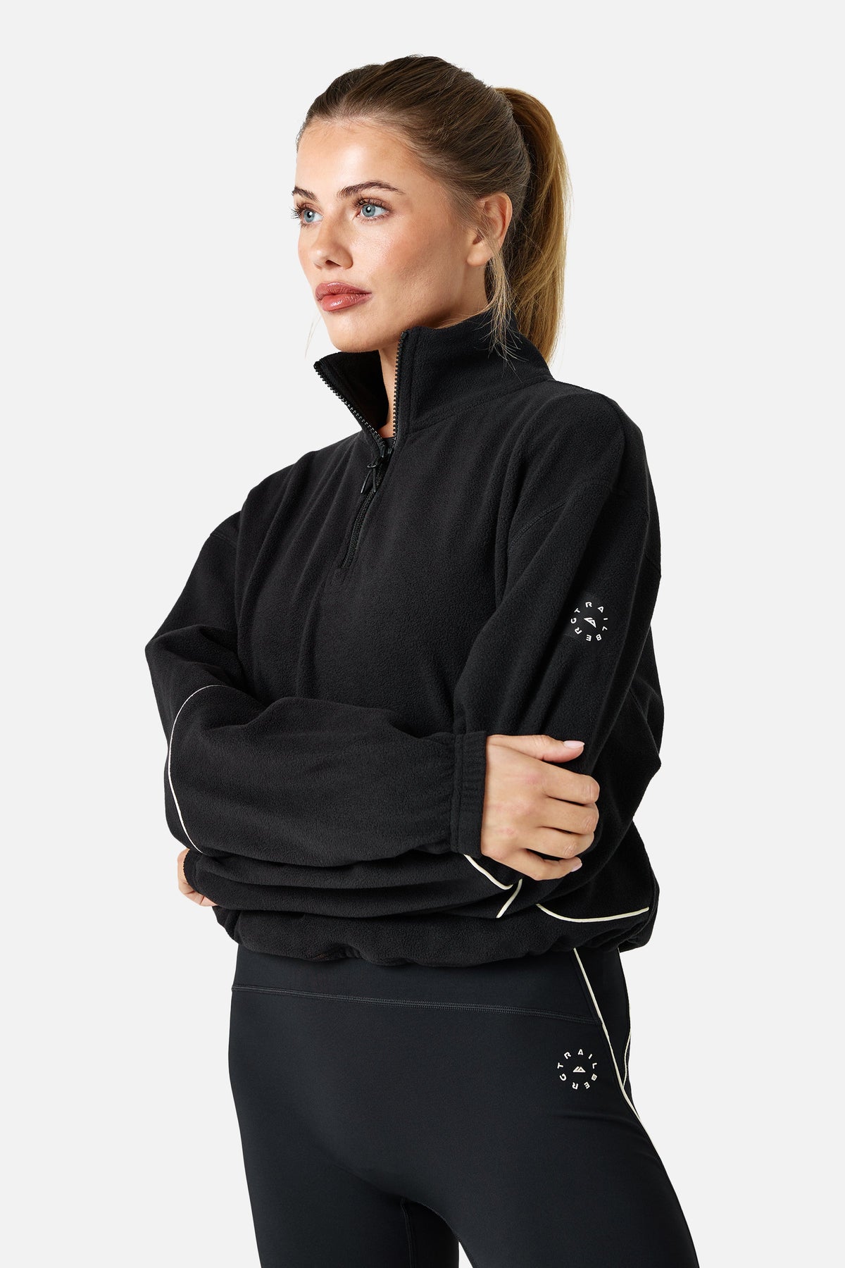 Womens Ignite Microfleece 1/4 Zip - Black/Candlelight White