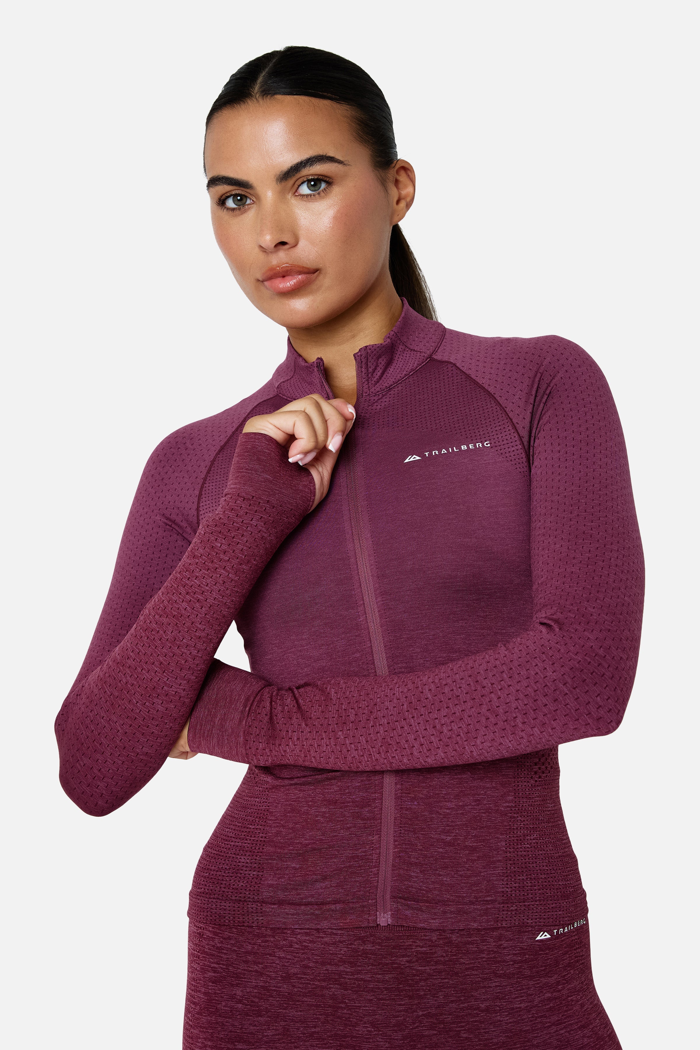 Womens Evocurve Seamless Track Jacket - Mineral Blush