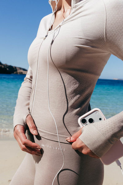 Womens Evocurve Seamless Jacket Set - Pebblestone/Pale Taupe